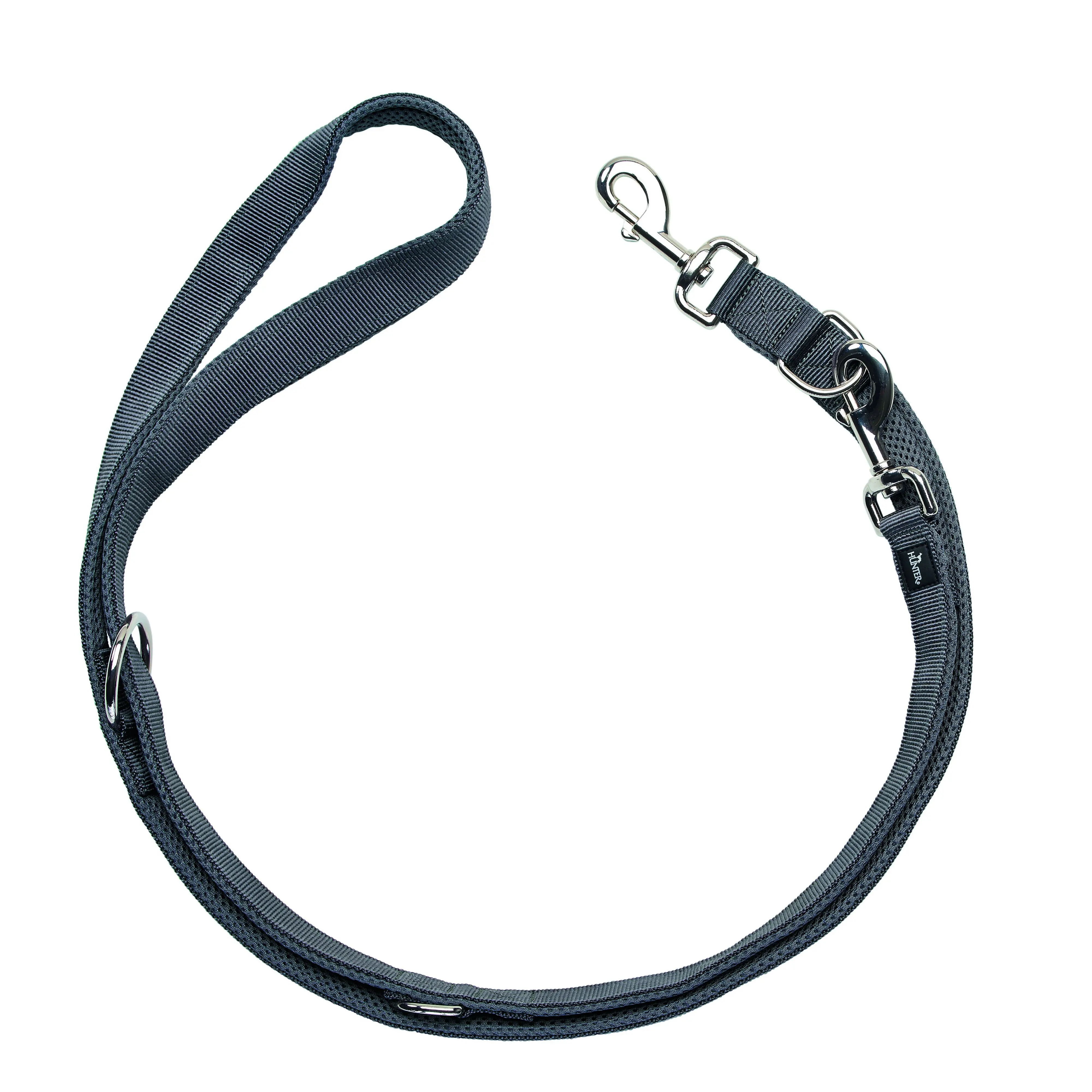 Hunter Hundeleine Führleine verstellbar Divo/Maldon 2 m x 2,5 cm grau