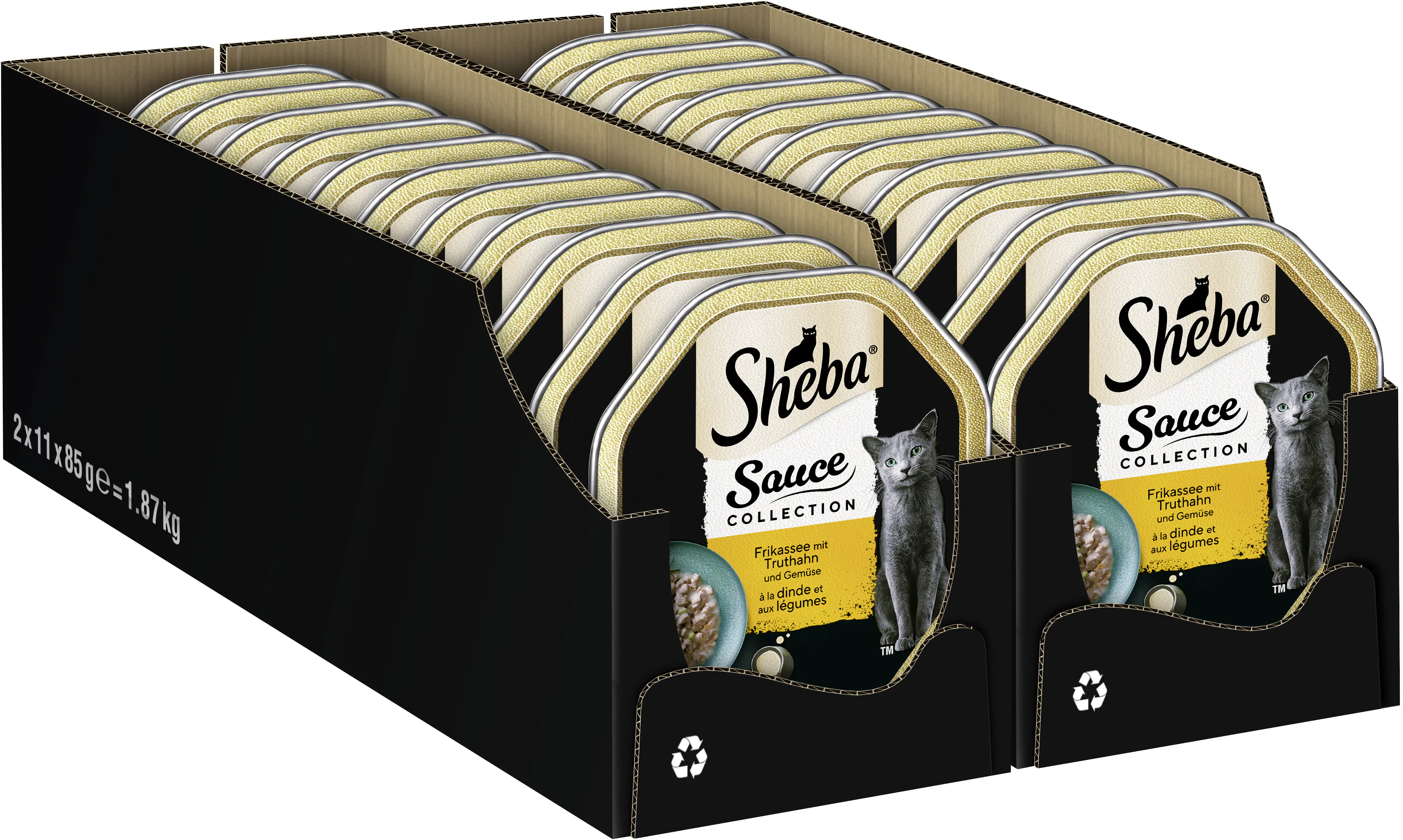Sheba Sauce Collection Katzennassfutter Adult 85 g Frikassee mit Truthahn & Gemüse