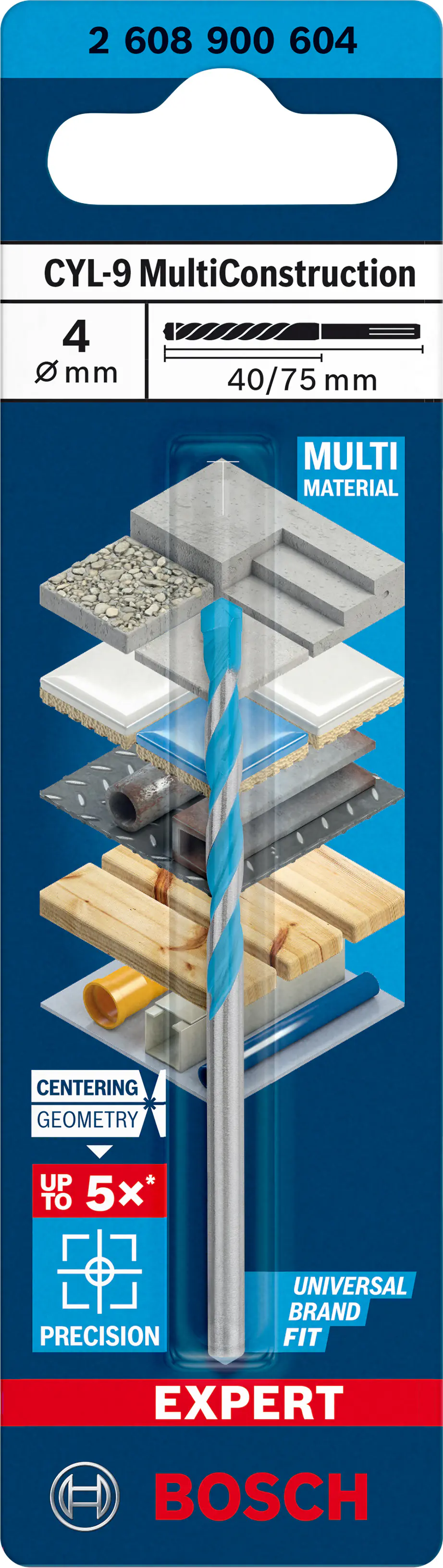 Bosch Expert CYL-9 MultiConstruction Bohrer 4 x 40 x 75 mm