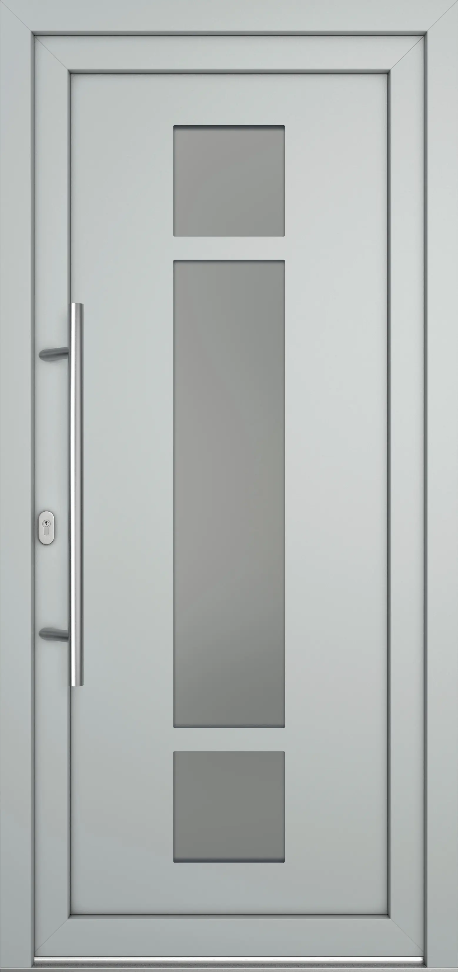 Meeth Haustür Optimal Pro PVC Modell 102 98 x 208 cm DIN Links weiß/lichtgrau