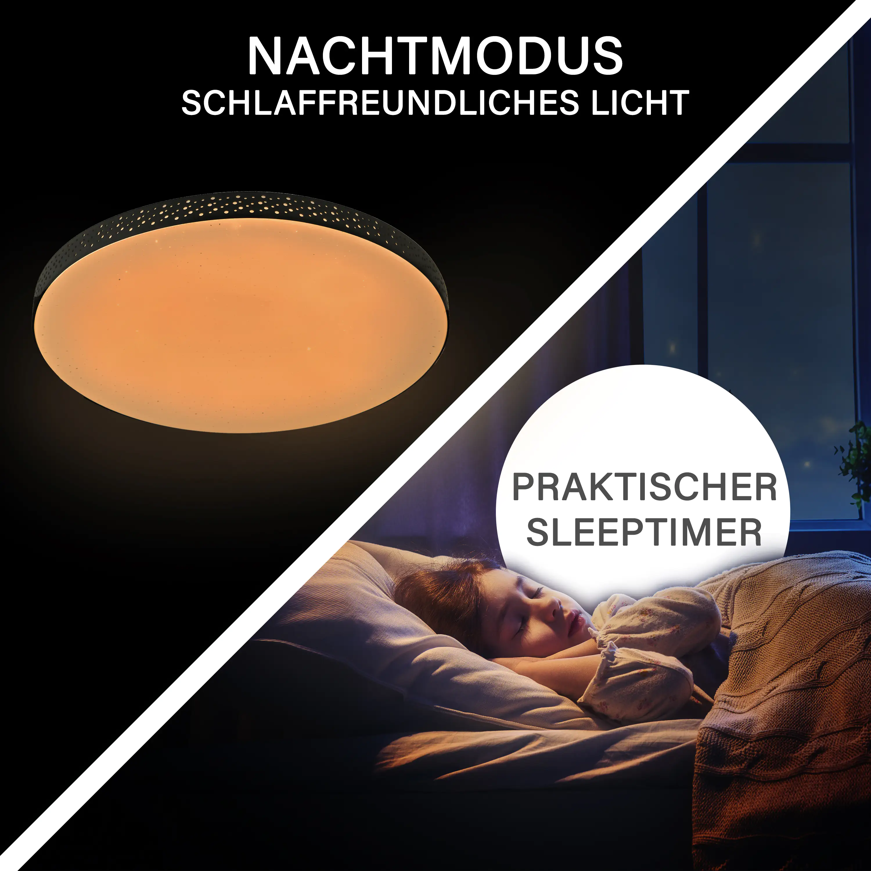 MegaLight LED Deckenleuchte Asteroids schwarz Ø 35cm