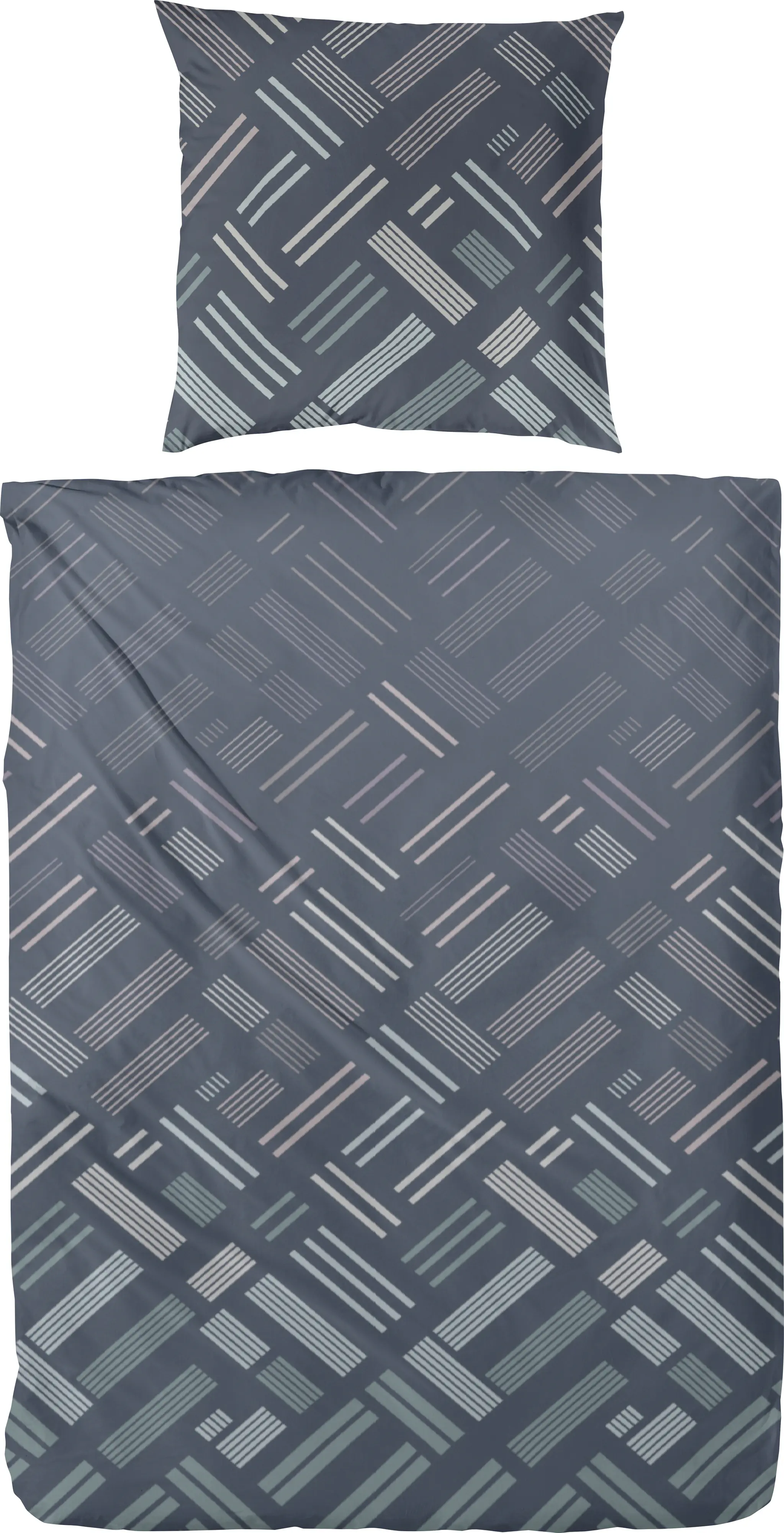 Mako Satin Bettwäsche blau 135 x 220 cm