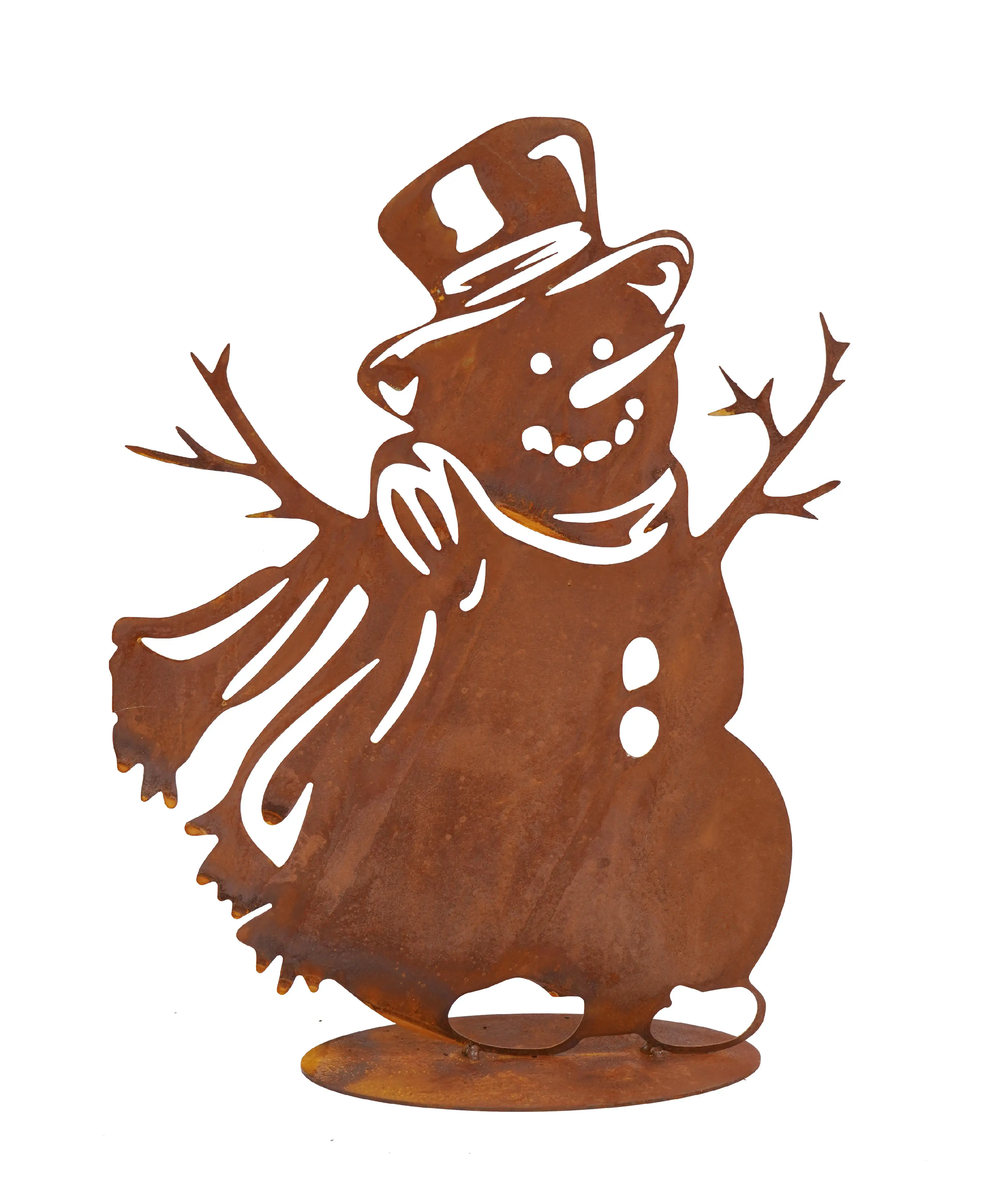 Badeko Dekofigur Schneemann 36 cm rostbraun