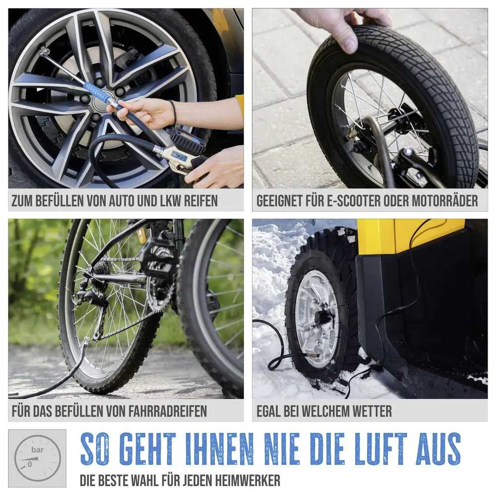 Güde Reifenfüller Digital V 12 PRO mit digitalem Manometer