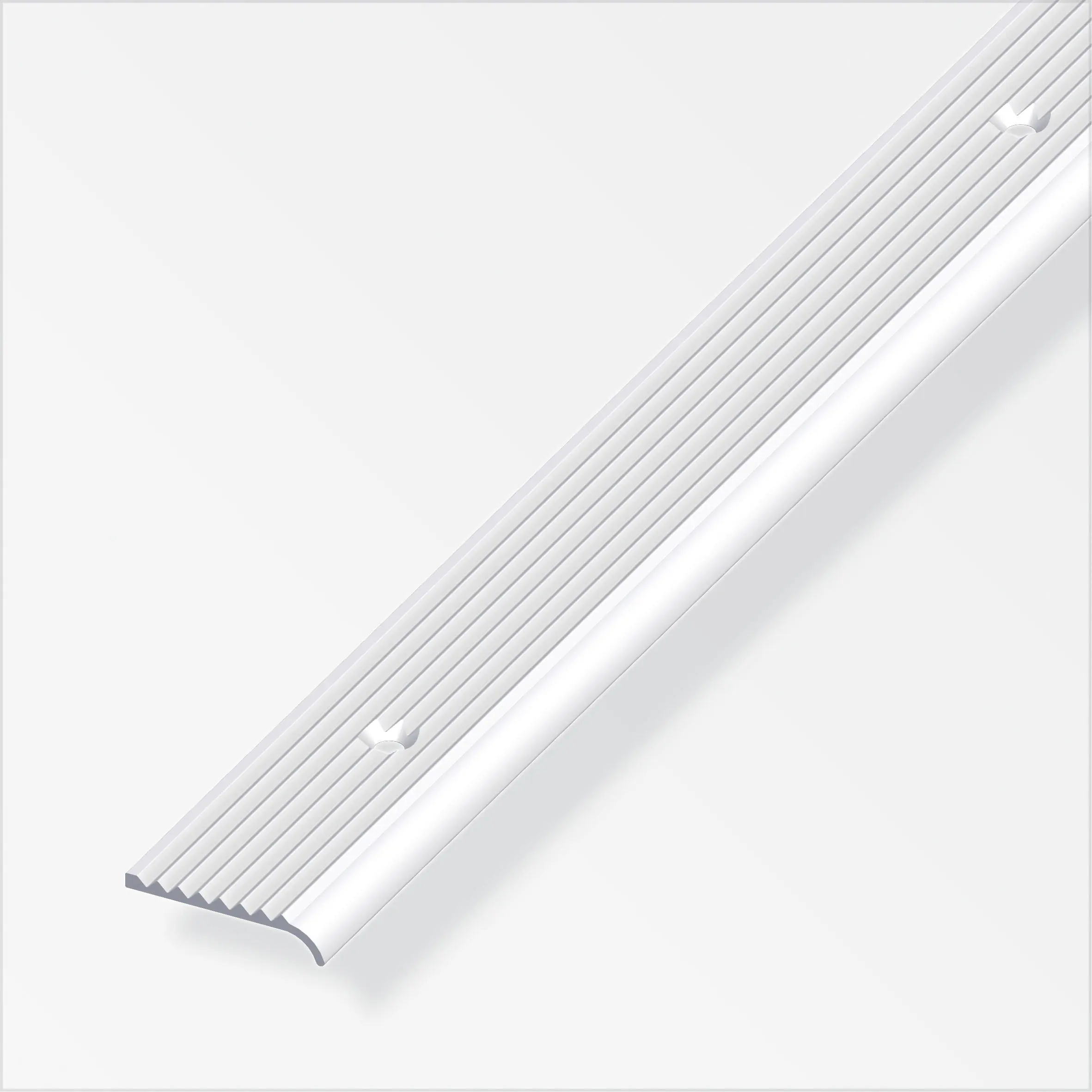 alfer Rundabschlussprofil 1 m, 25 x 6 mm Aluminium eloxiert silber