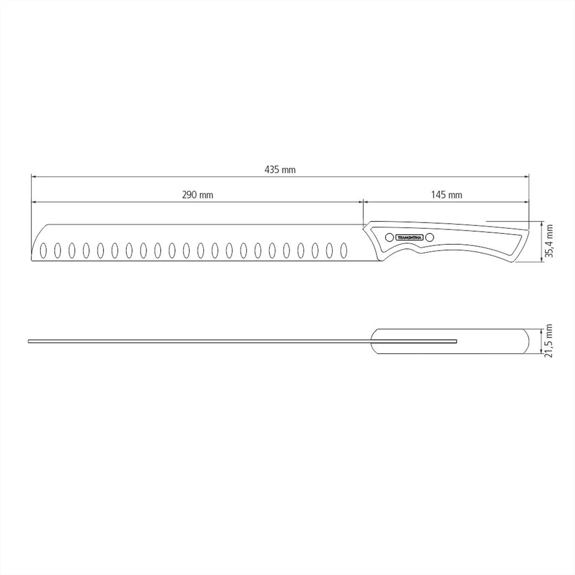 Tramontina Churrasco Schinkenmesser 44 cm schwarz