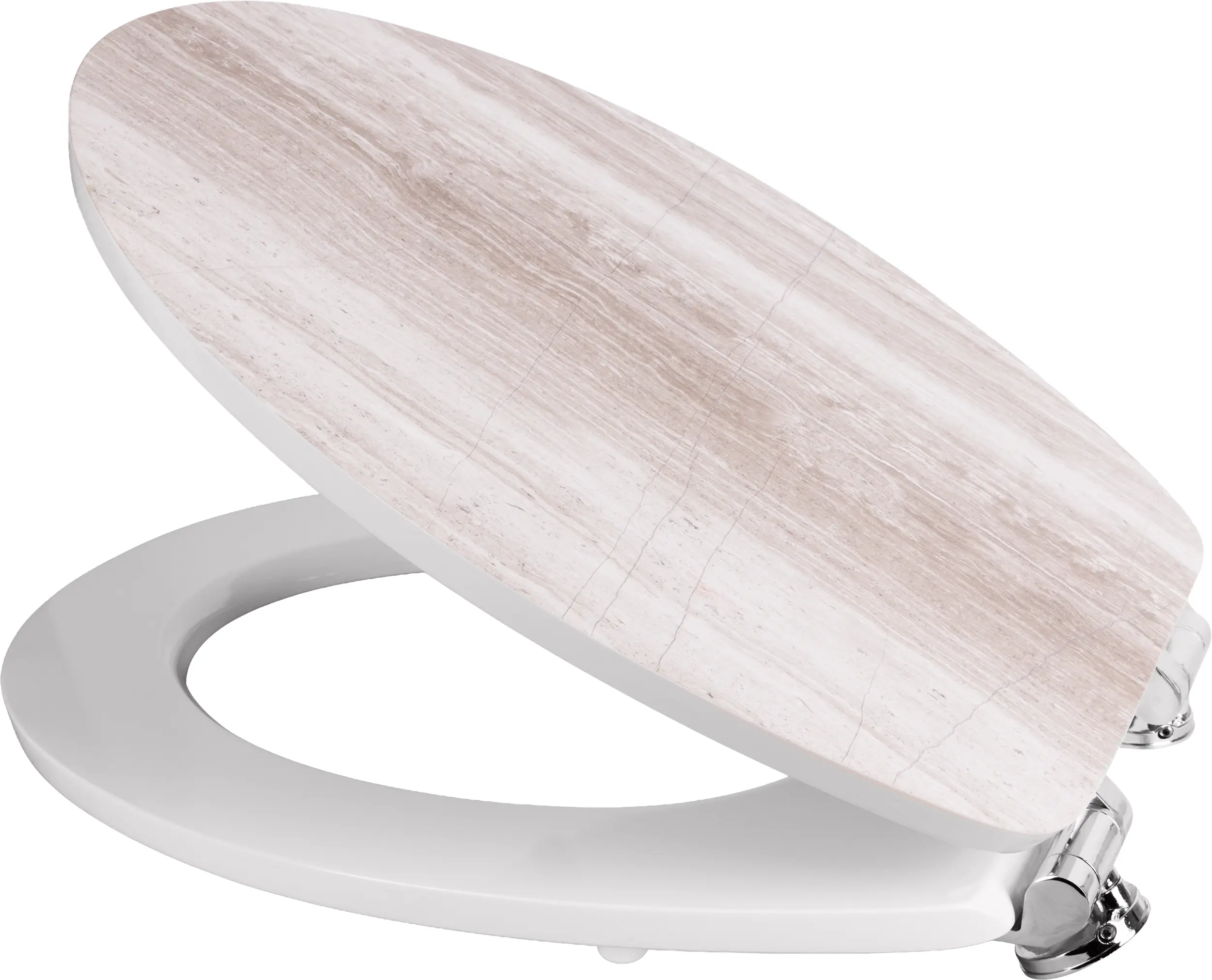 Primaster WC-Deckel mit Absenkautomatik White Wood weiß