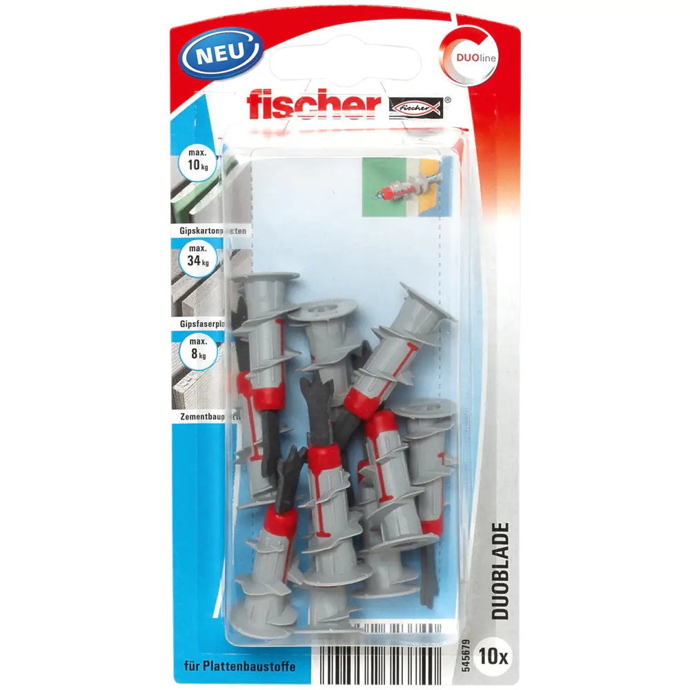 Fischer Gipskartondübel DuoBlade K 44 mm - 10 Stück