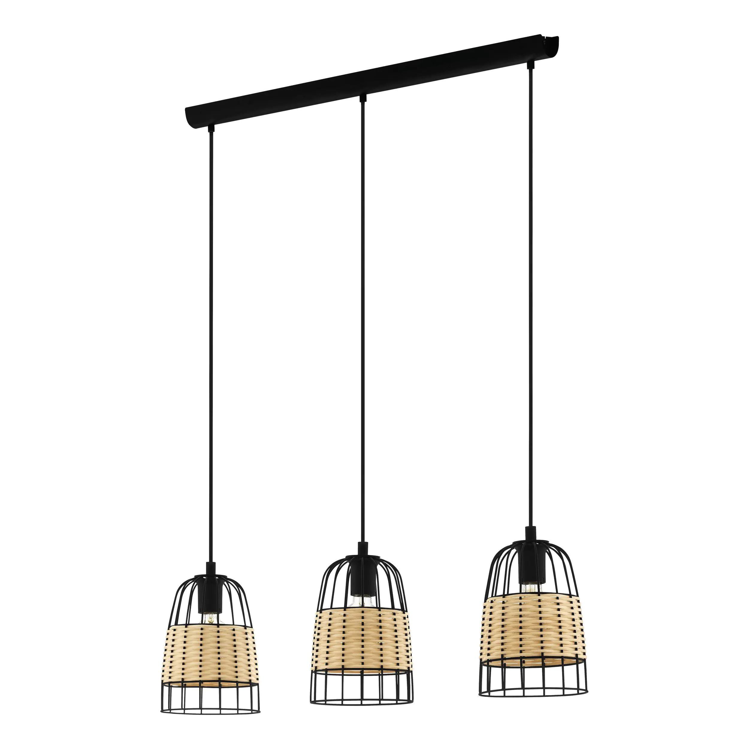 Eglo 3er Pendelleuchte Anwick natur 88 x 18 cm E27, max. 60 W