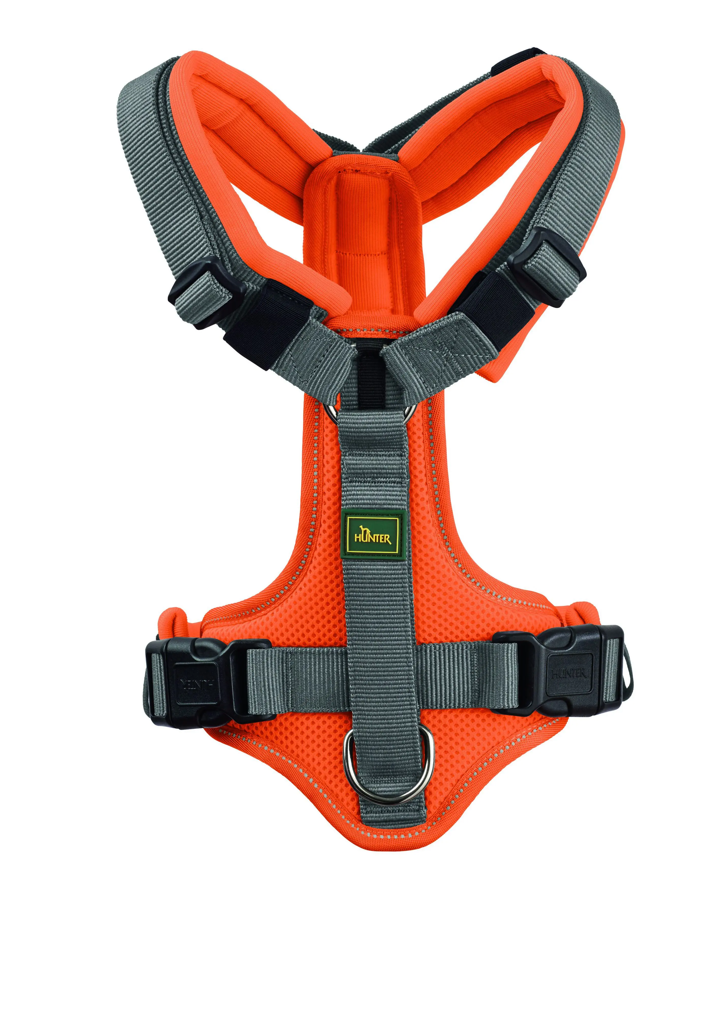 Hunter Hundegeschirr Maldon Up mit Griff S-M orange/grau