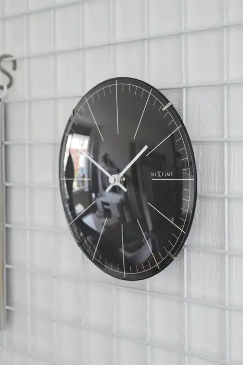 Nextime Tisch- Wanduhr Big Stripe Mini Dome Ø 20 cm schwarz