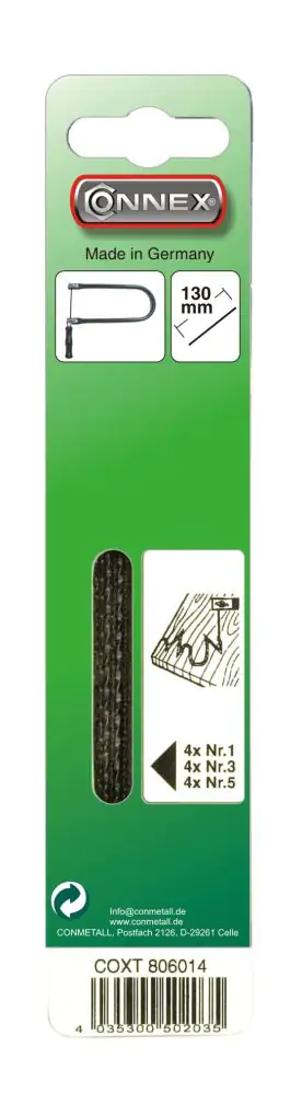 Connex Laubsägeblatt Holz Zarsa 1+3+5 12 Stück