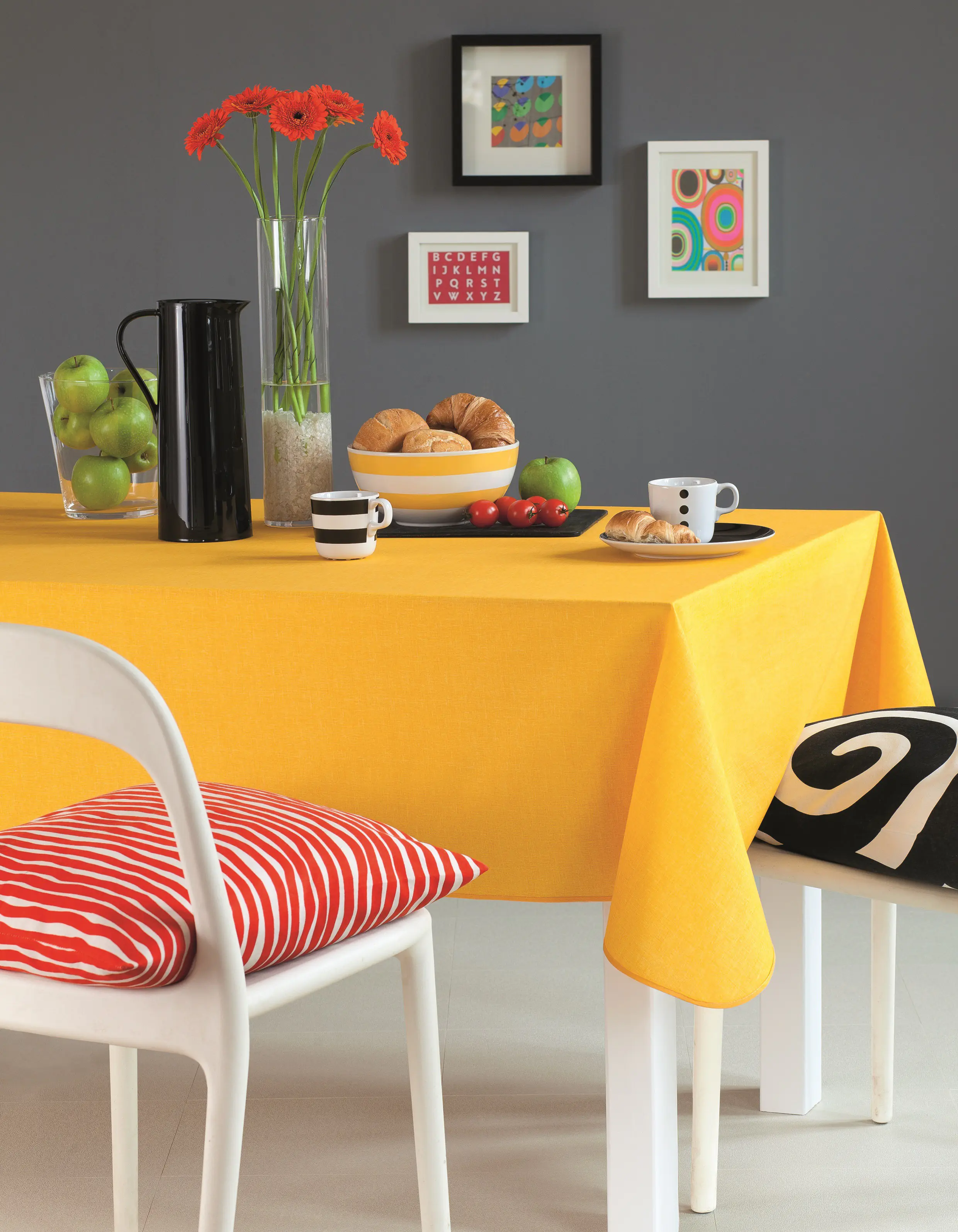 d-c-fix Tischdecke Nizza Collin gelb 140 cm
