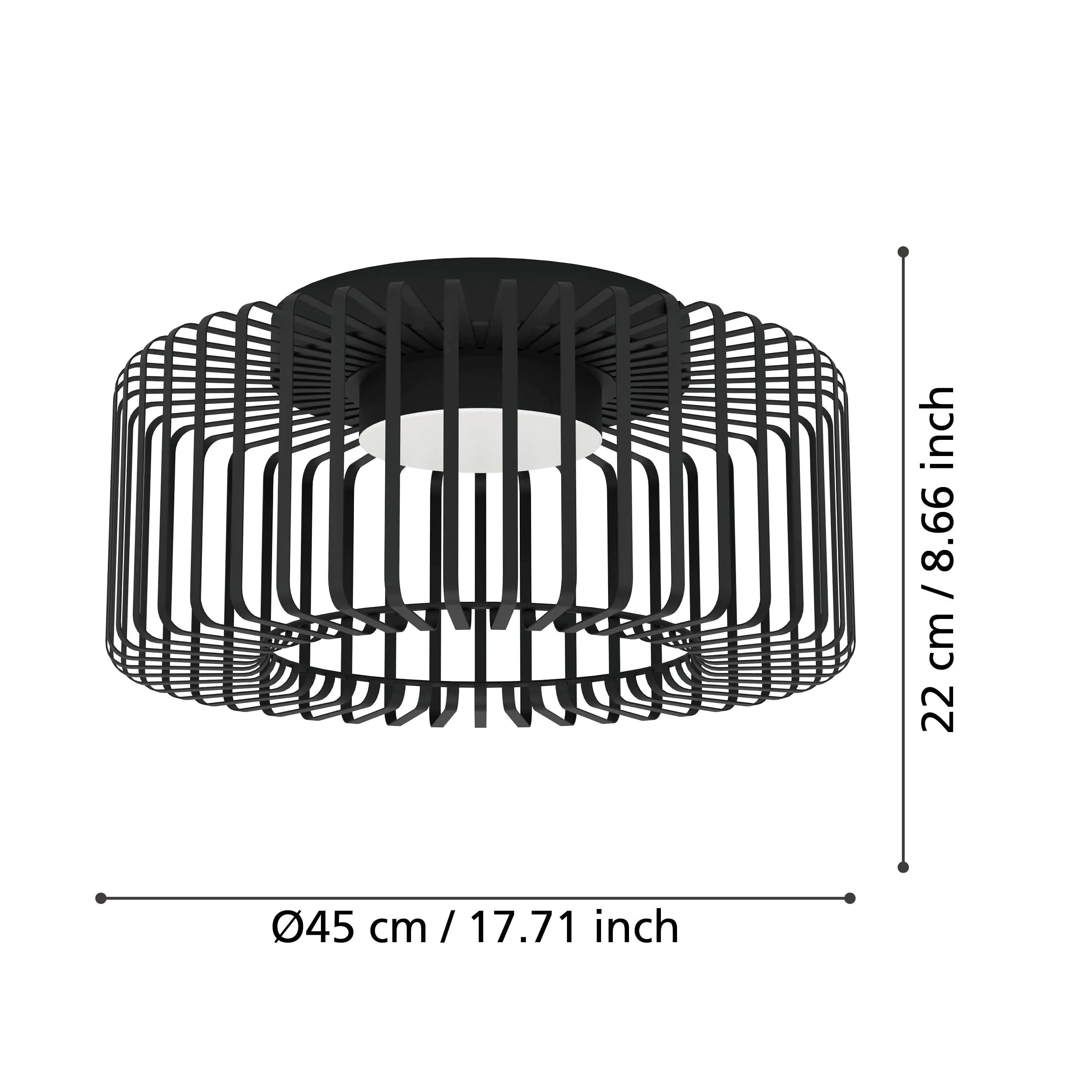 Eglo Connect LED Deckenleuchte Ginestrone-Z schwarz Ø 45 cm