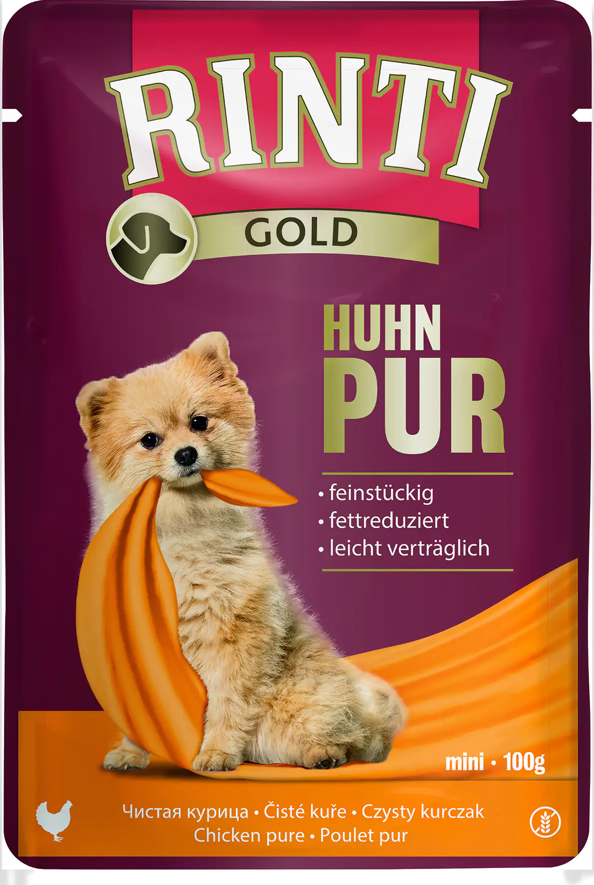 Rinti Gold Hundenassfutter Adult getreidefrei 100 g Huhn pur