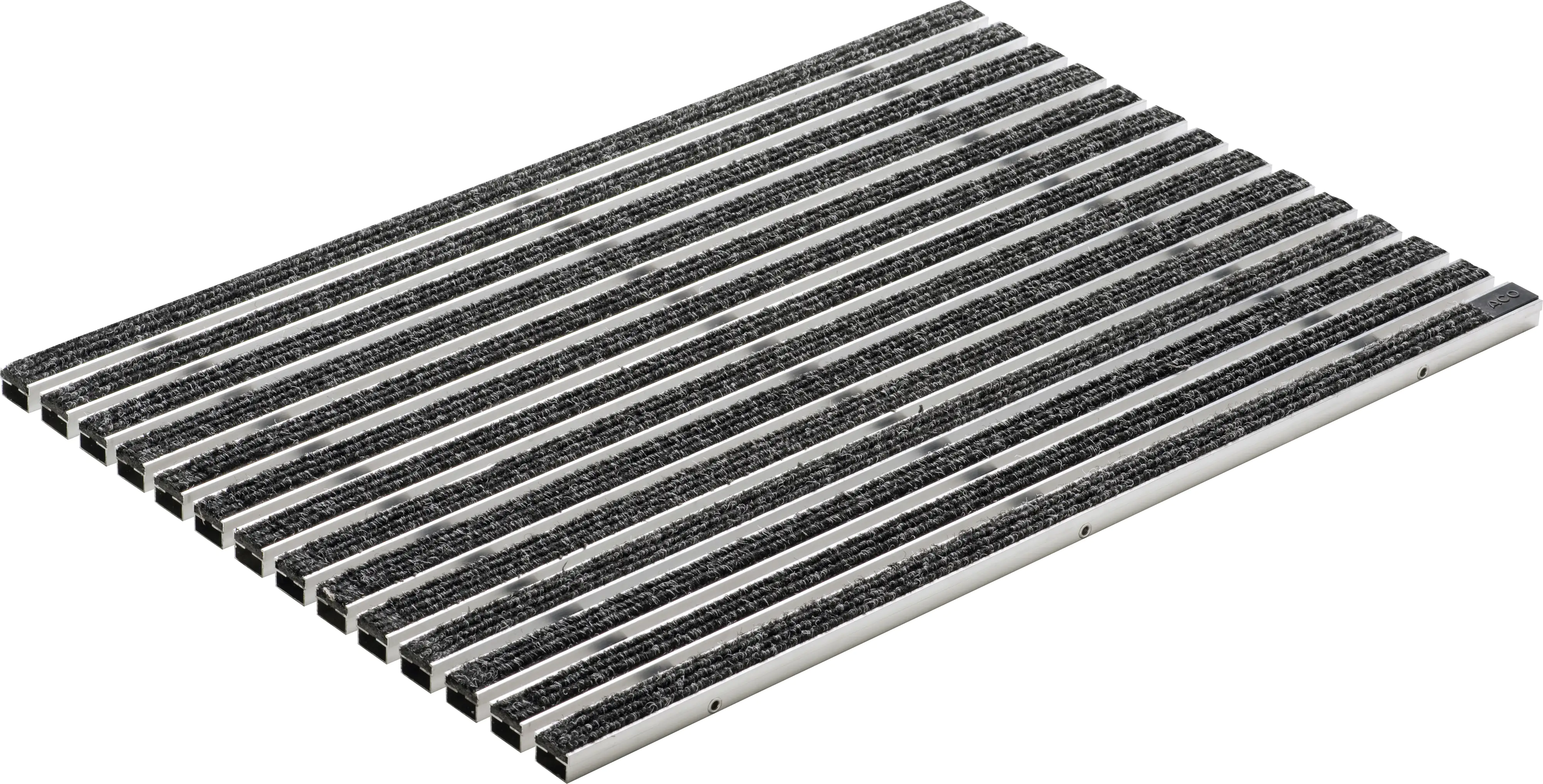 ACO Schuhabstreifermatte Alu anthrazit, mit Ripsstreifen, 60 x 40 x 2 cm