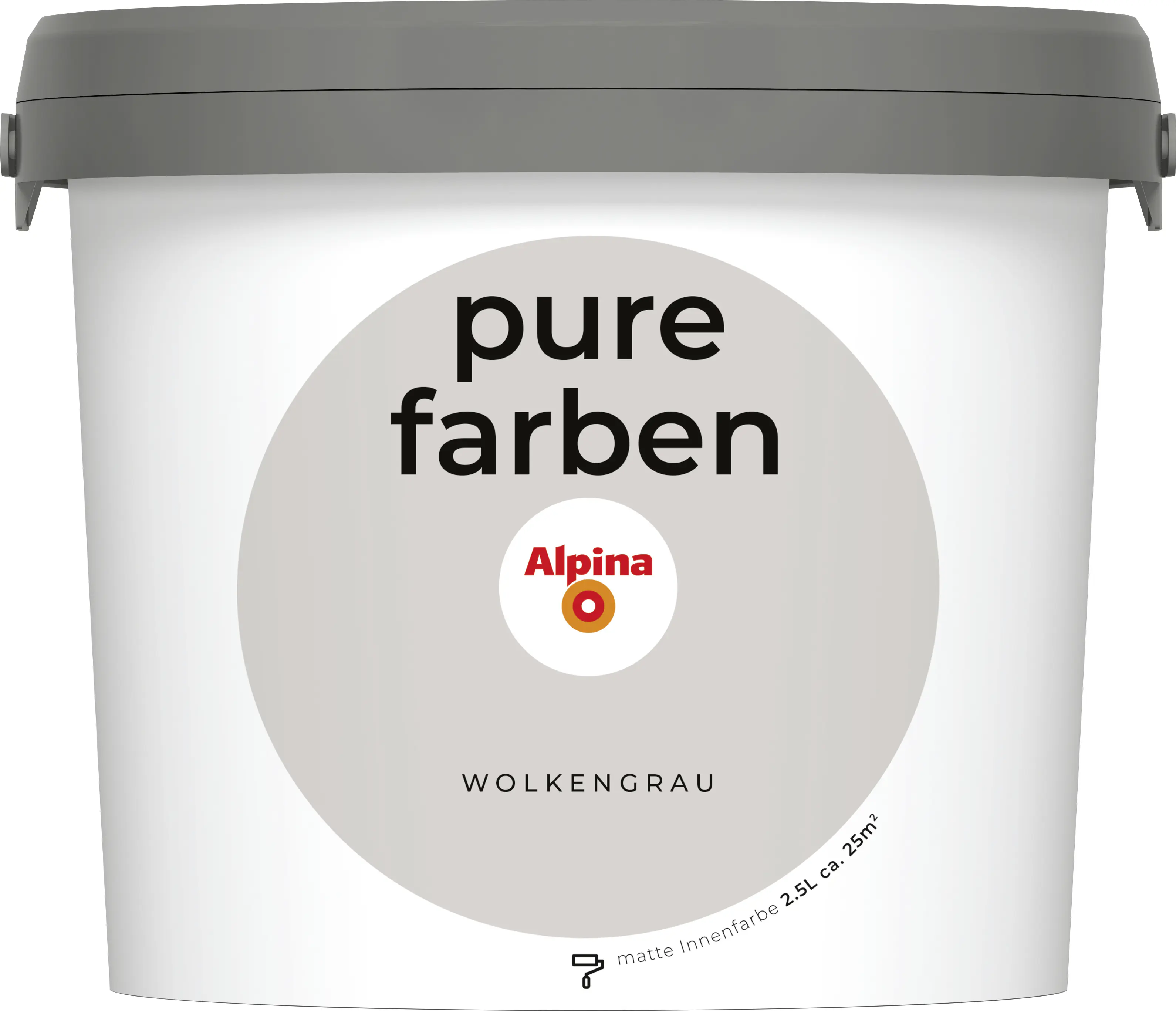 Alpina Pure Farben Wandfarbe wolkengrau 2,5 L