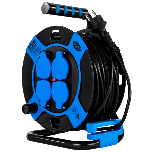 REV Kabeltrommel 25m Außen Kompakt, H05VV-F3G1,5, blau