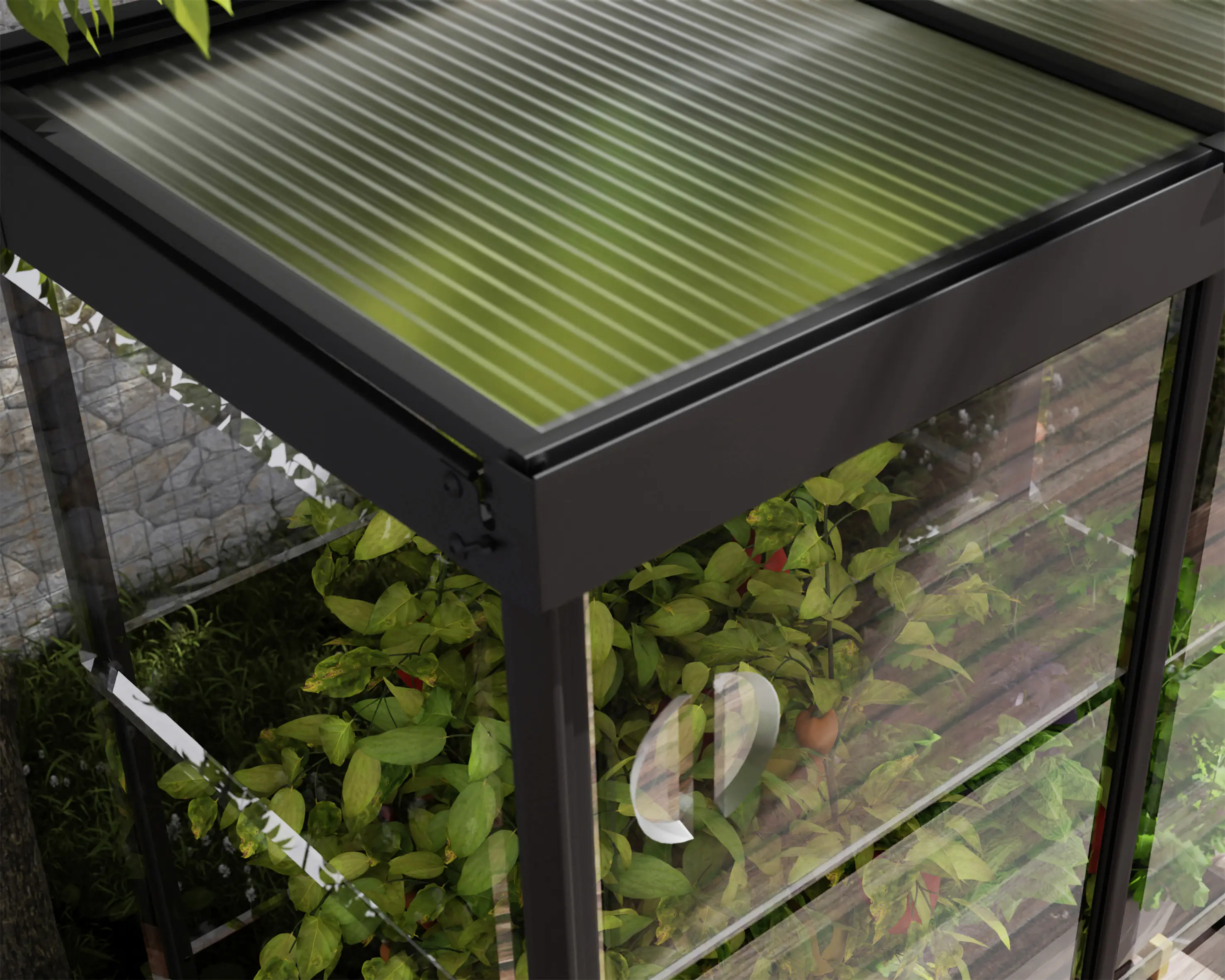 Canopia Minigewächshaus Ivy  Alu schwarz 66 x 63 cm