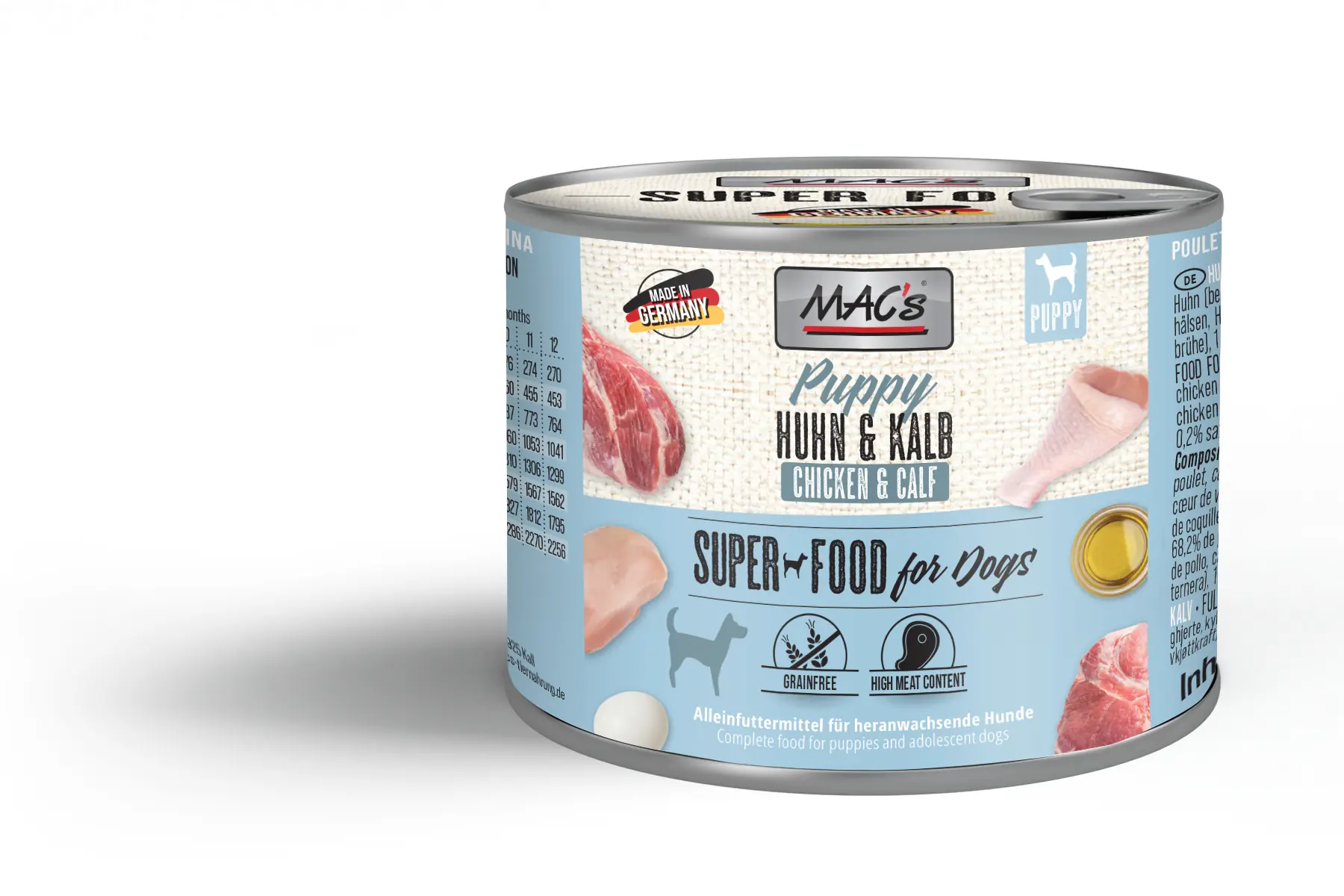 Macs Dog Puppy Hundenassfutter Junior getreidefrei 200 g Huhn & Kalb