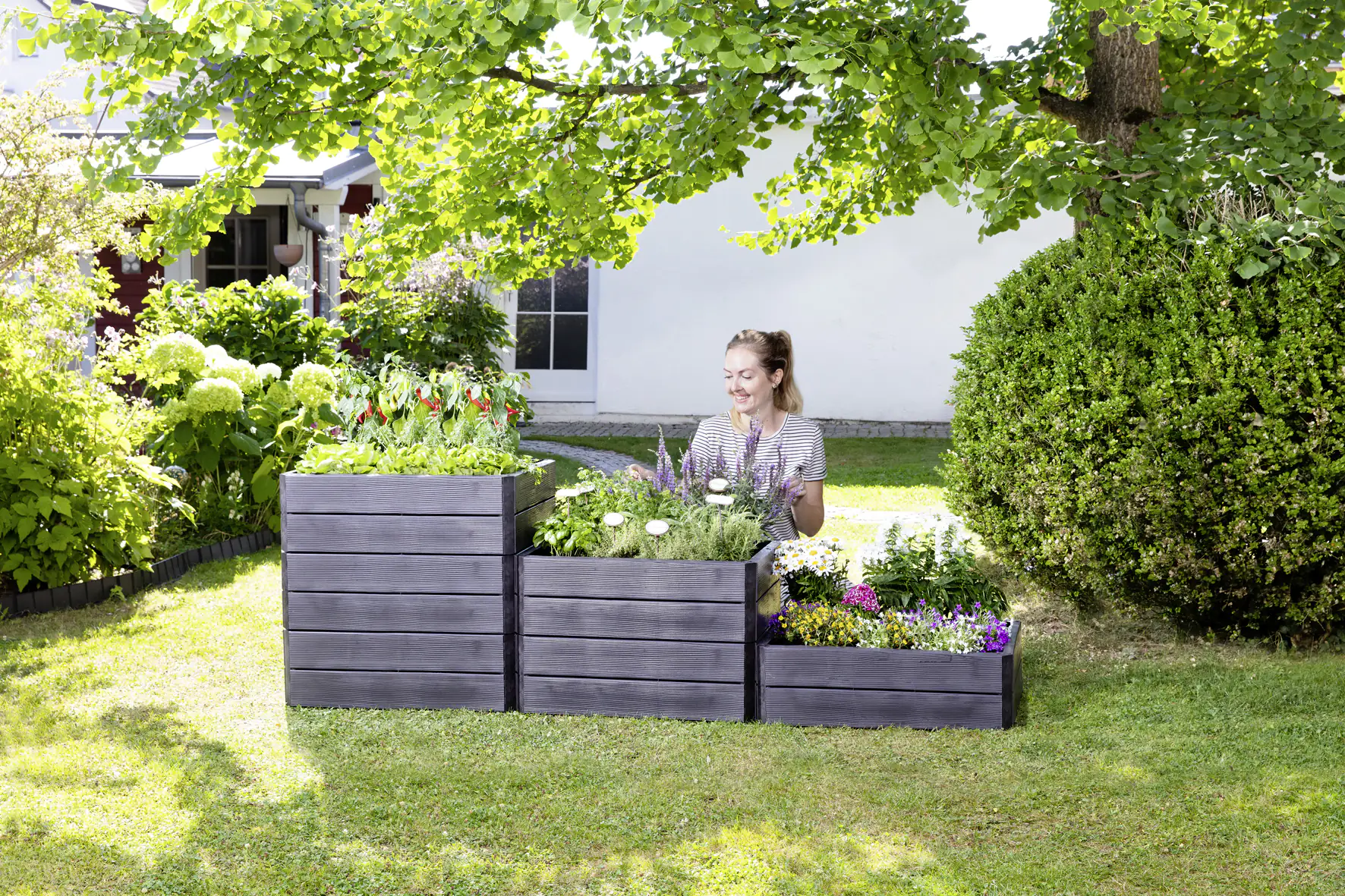Garantia Hochbeet Ergo Vario 2, wood, Flora Wassersystem
