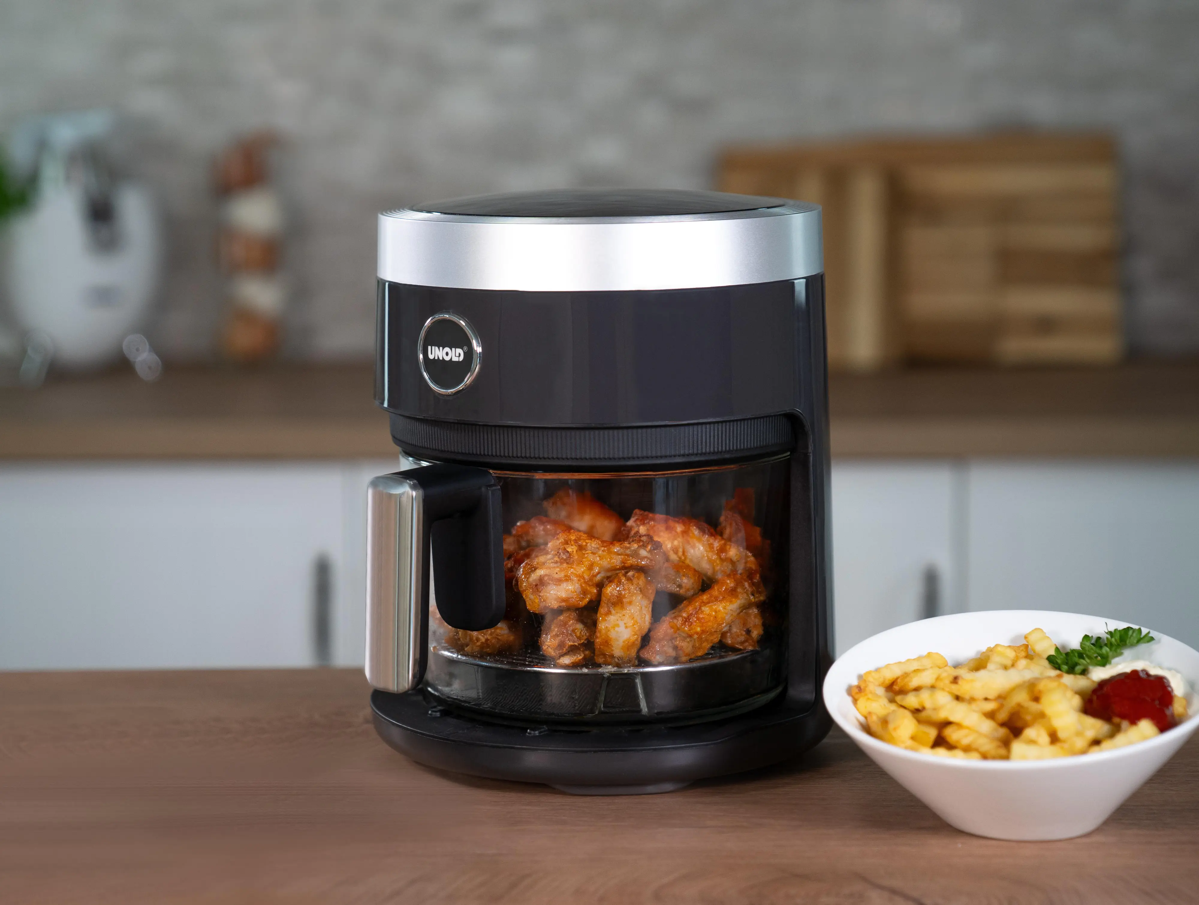 Unold Heißluftfritteuse Glas 3,5 L 1200 W schwarz