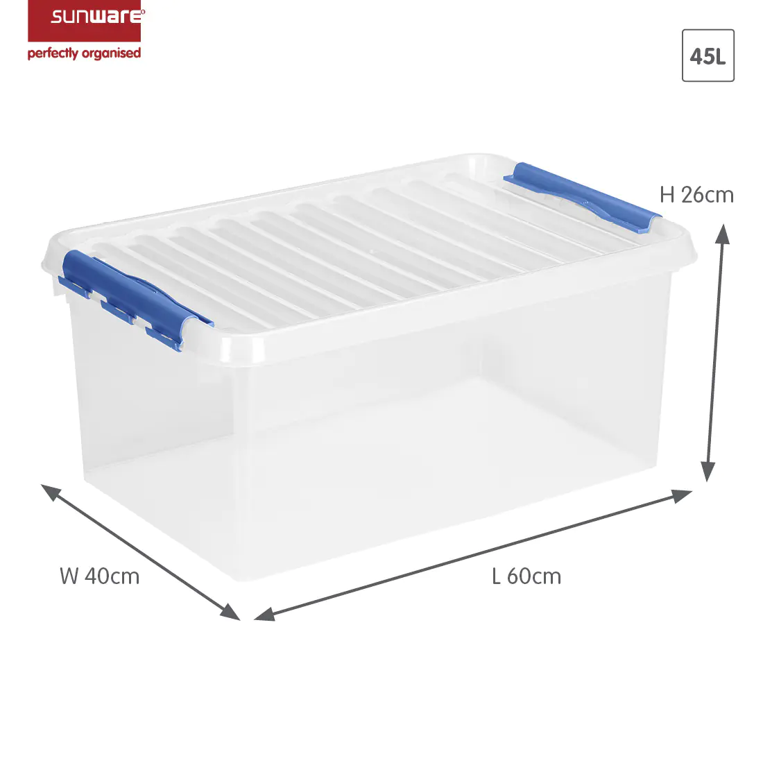 Sunware Aufbewahrungsbox Q-Line mit Deckel 60 x 40 cm 45 L transparent