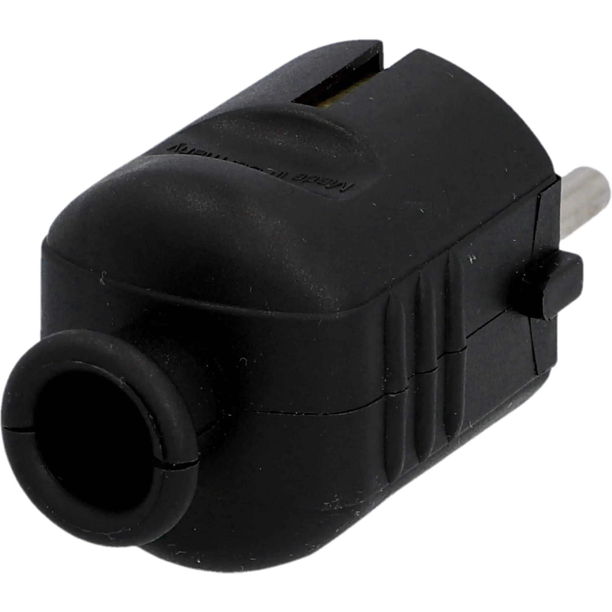 Schutzkontakt-Stecker mit Knickschutz, schwarz