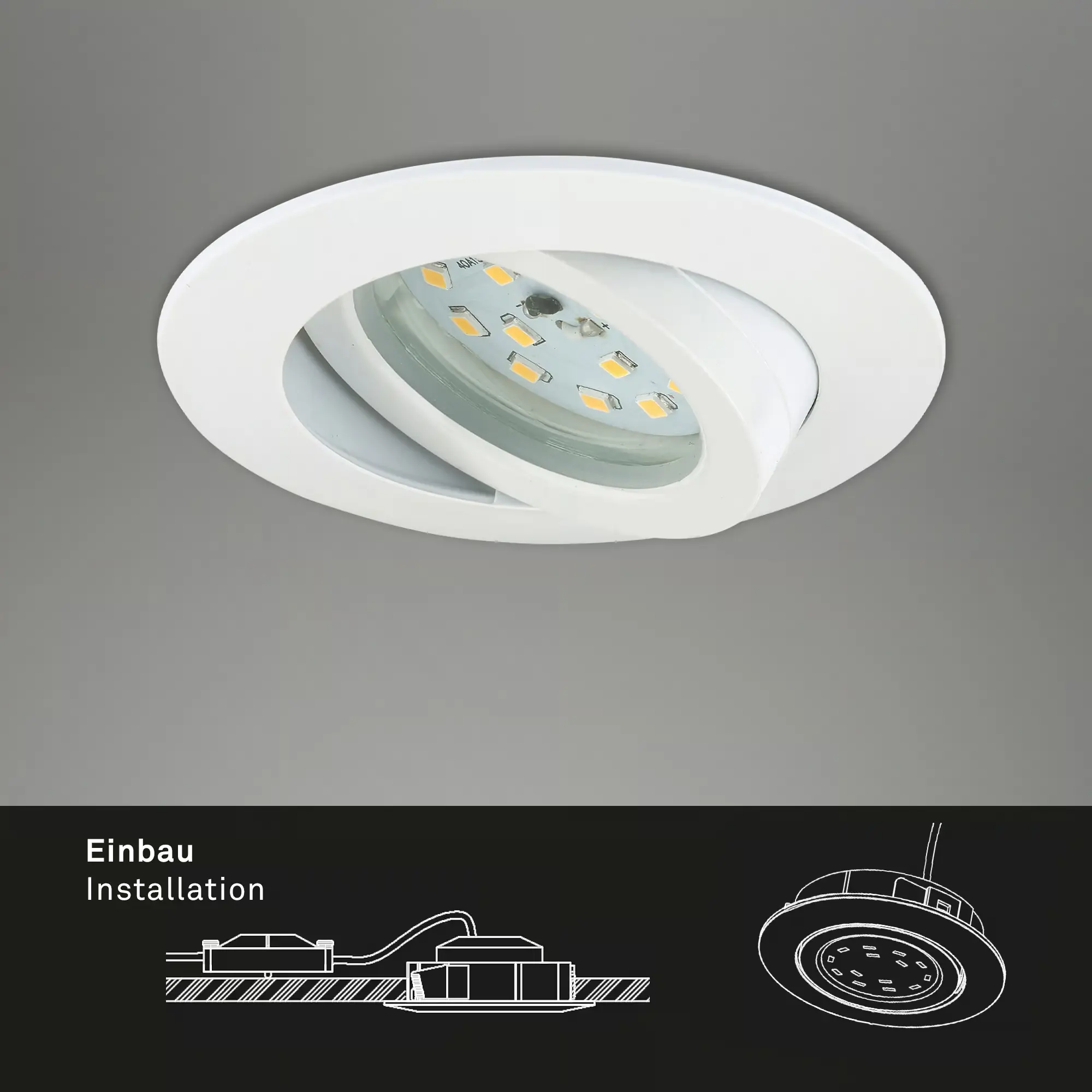 Briloner 3er Set LED Einbauleuchten Attach weiß Ø 8,2 cm dimmbar