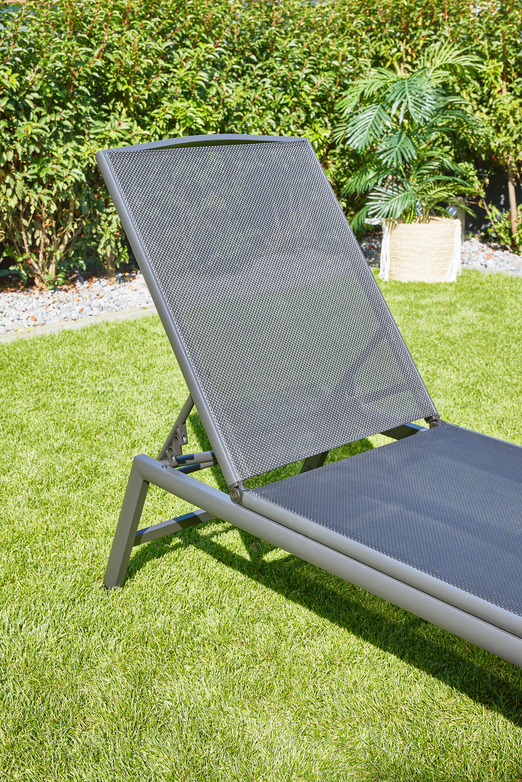 TrendLine Alu Sonnenliege Comfort Textilen Bespannung, schwarz