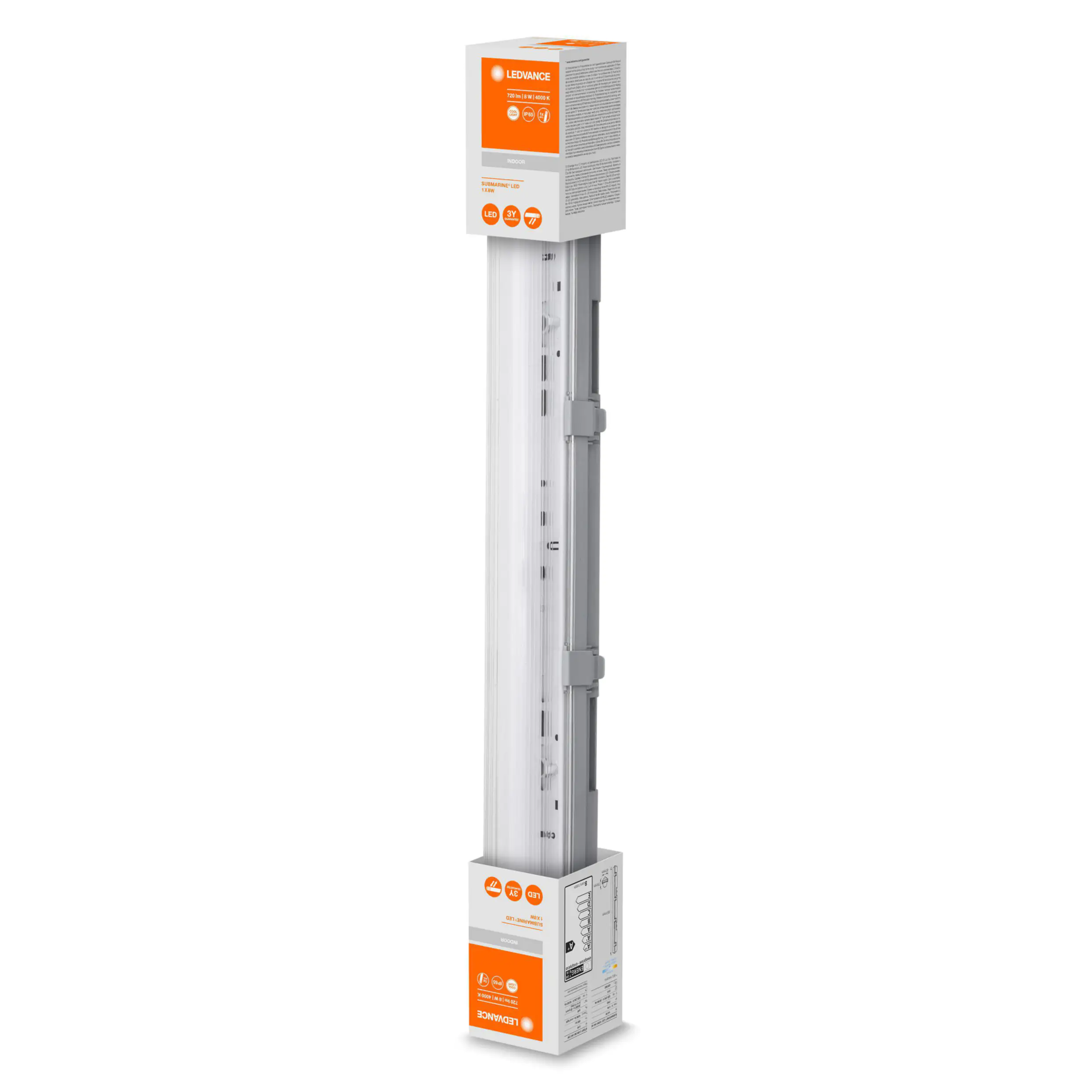 Ledvance LED-Feuchtraumleuchte Submarine 1x8W 65,1cm, grau, 1 -flammig