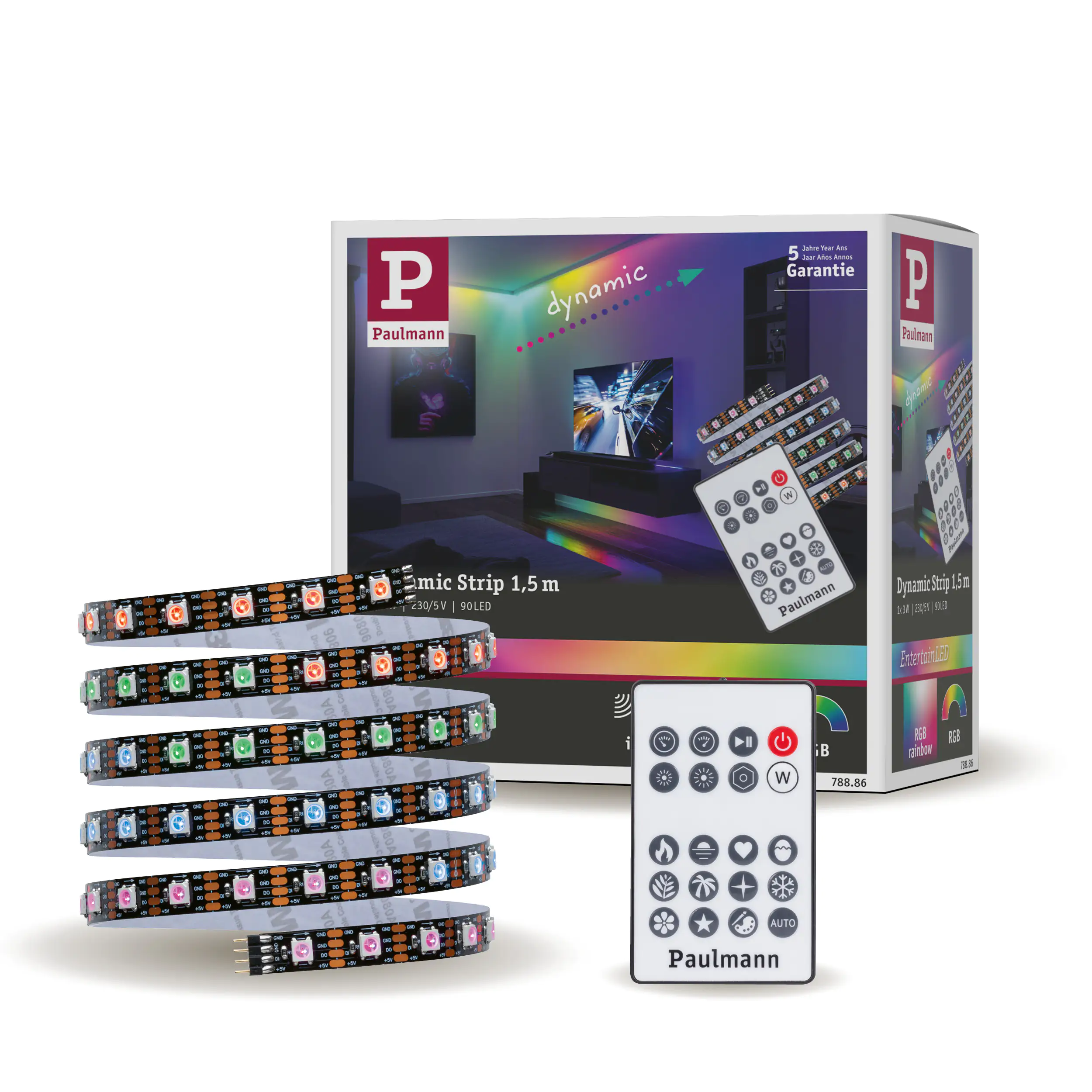 Paulmann Entertain LED Stripe Dynamic Rainbow Komplettset 1,5m RGB kürzbar