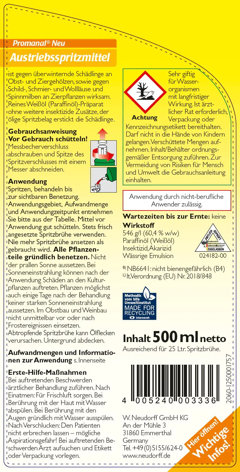 Promanal Neu Austriebsspritzmittel 500 ml