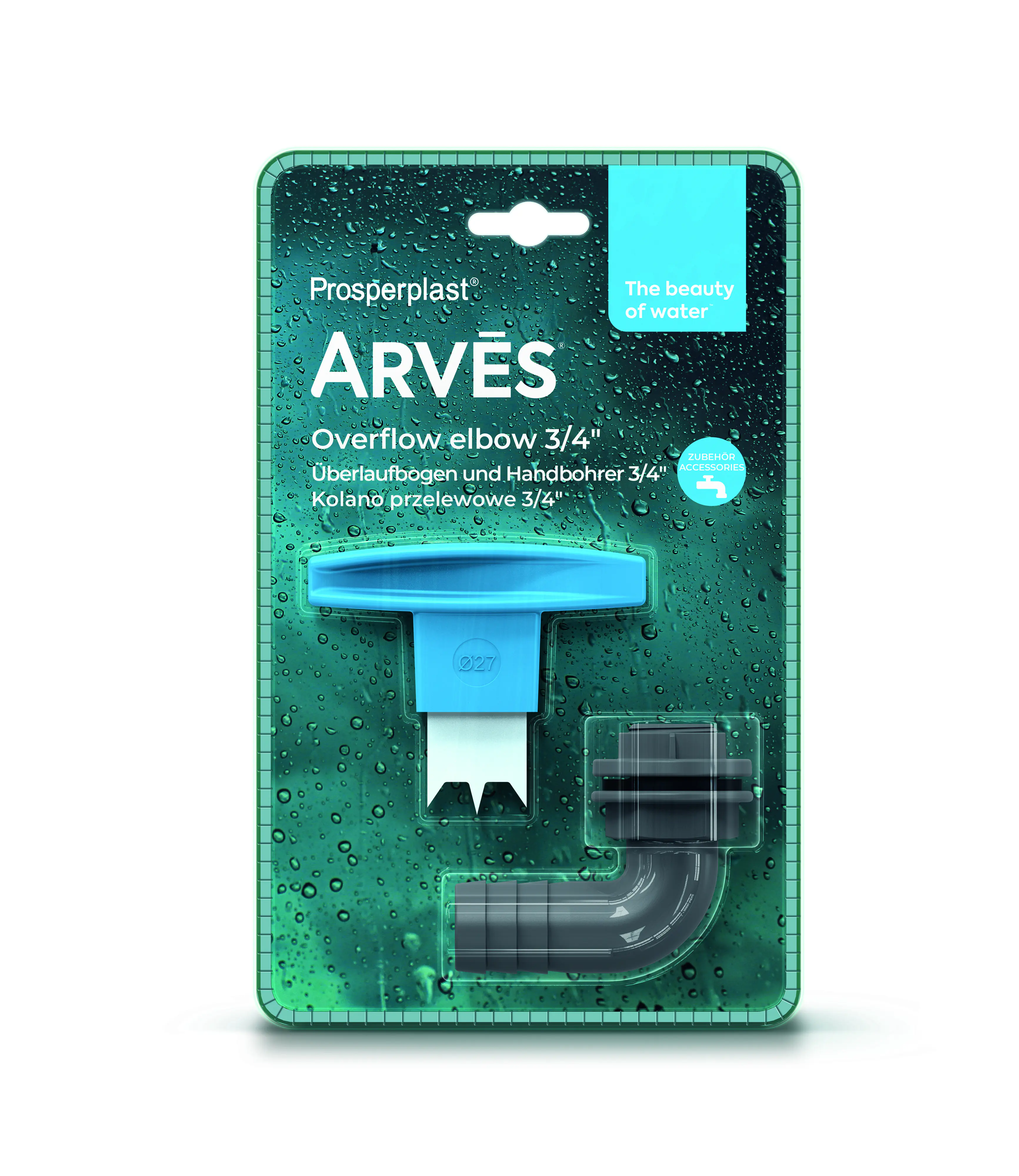 Prosperplast Überlaufbogen und Handbohrer Arves 20 mm (3/4'')