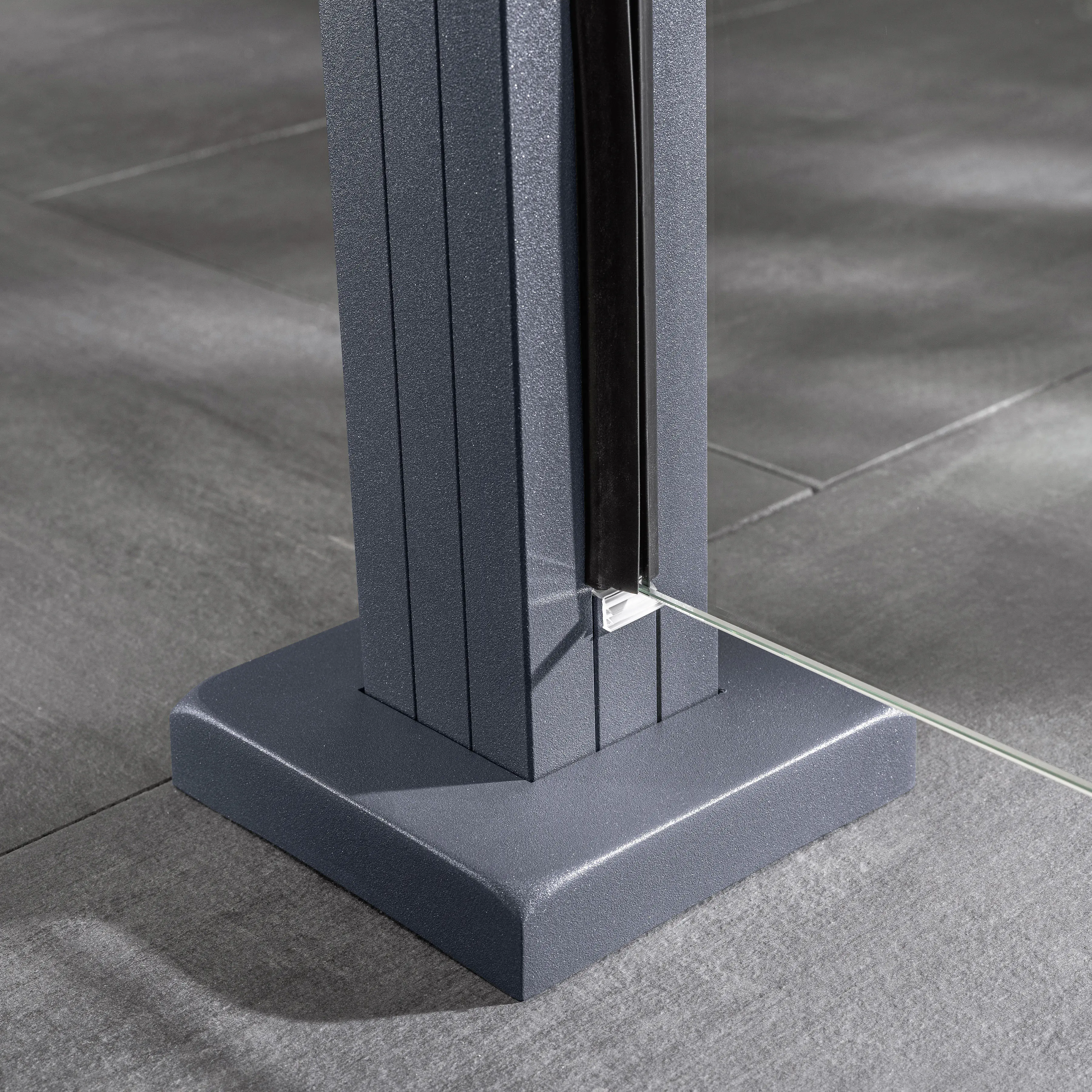 Ambiente Glaszaun Erweiterungsset Klarglas 187 x 55,7 cm mit Motivdruck anthrazit