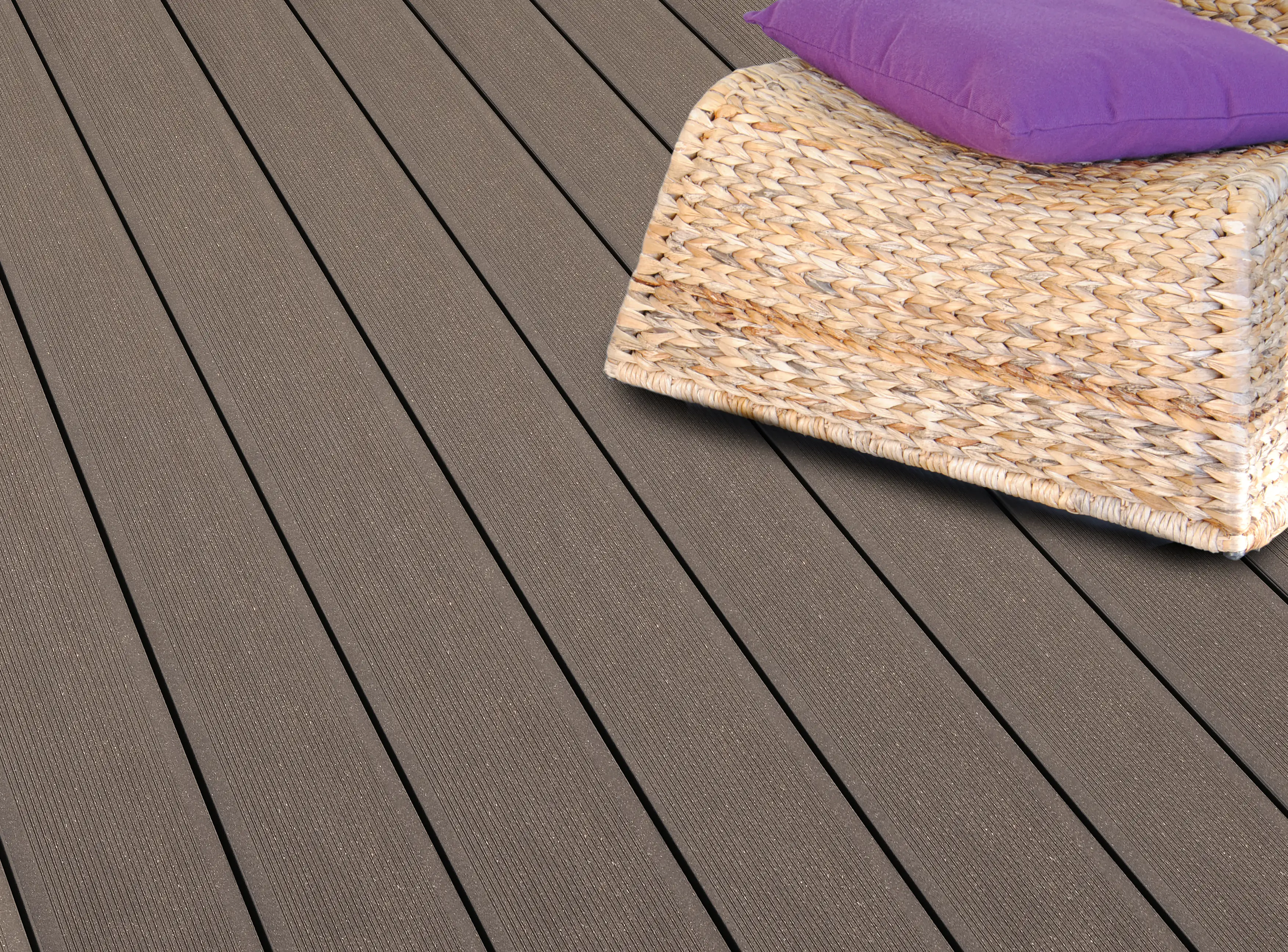 Kovalex Terrassendiele WPC Standard 14,5 x 2,6 cm schoko gebürstet Meterware