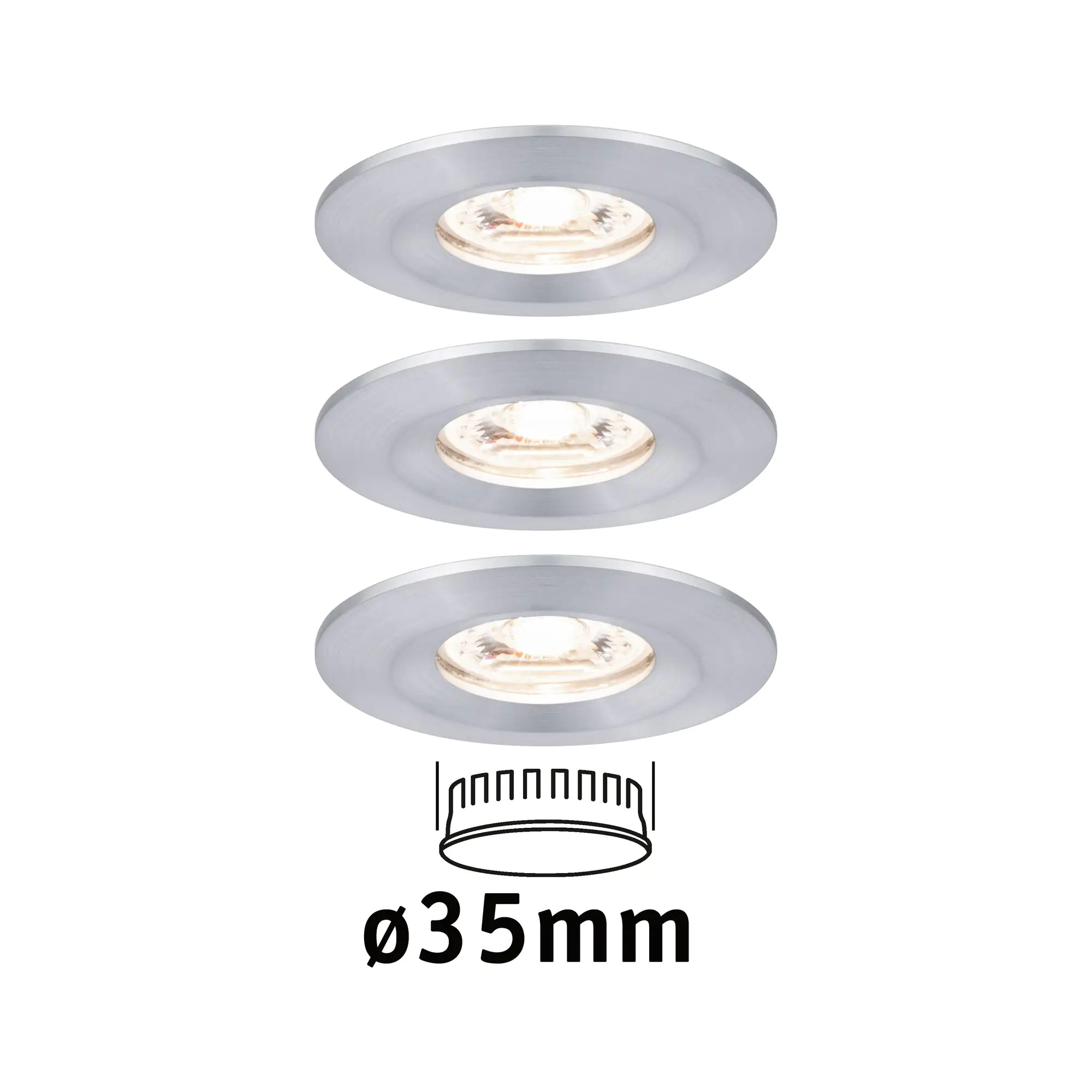 Paulmann Einbauleuchte Nova mini Coin Alu gedreht starr 3er set