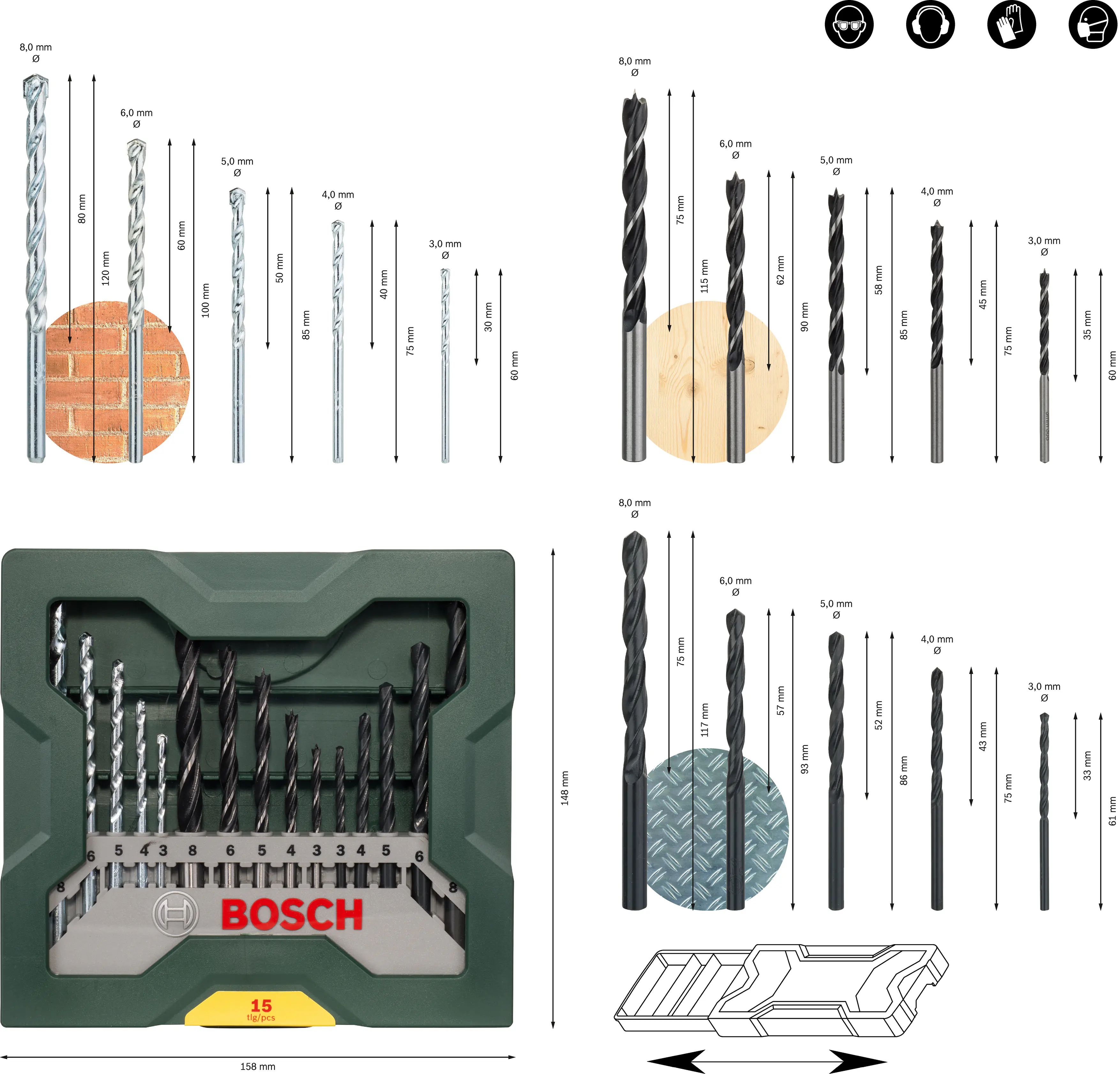 Bosch Schraubendreher-Set Mini-X-Line Mixed-Set 15-teilig