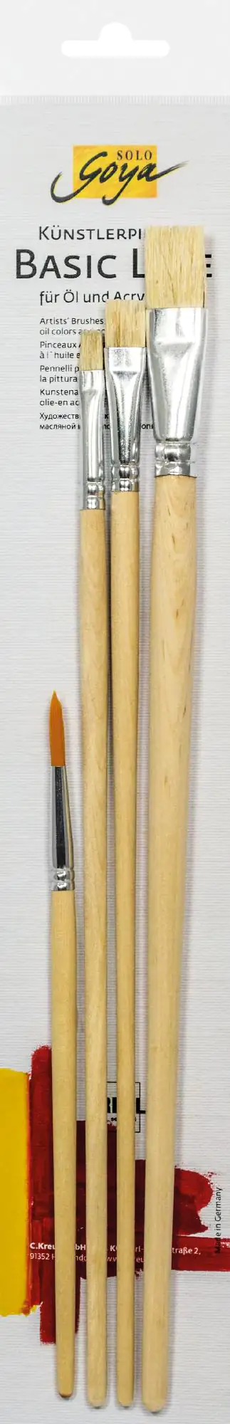 Kreul Solo Goya Künstlerpinsel Starter Set für Öl- und Acrylfarben 4 Pinsel