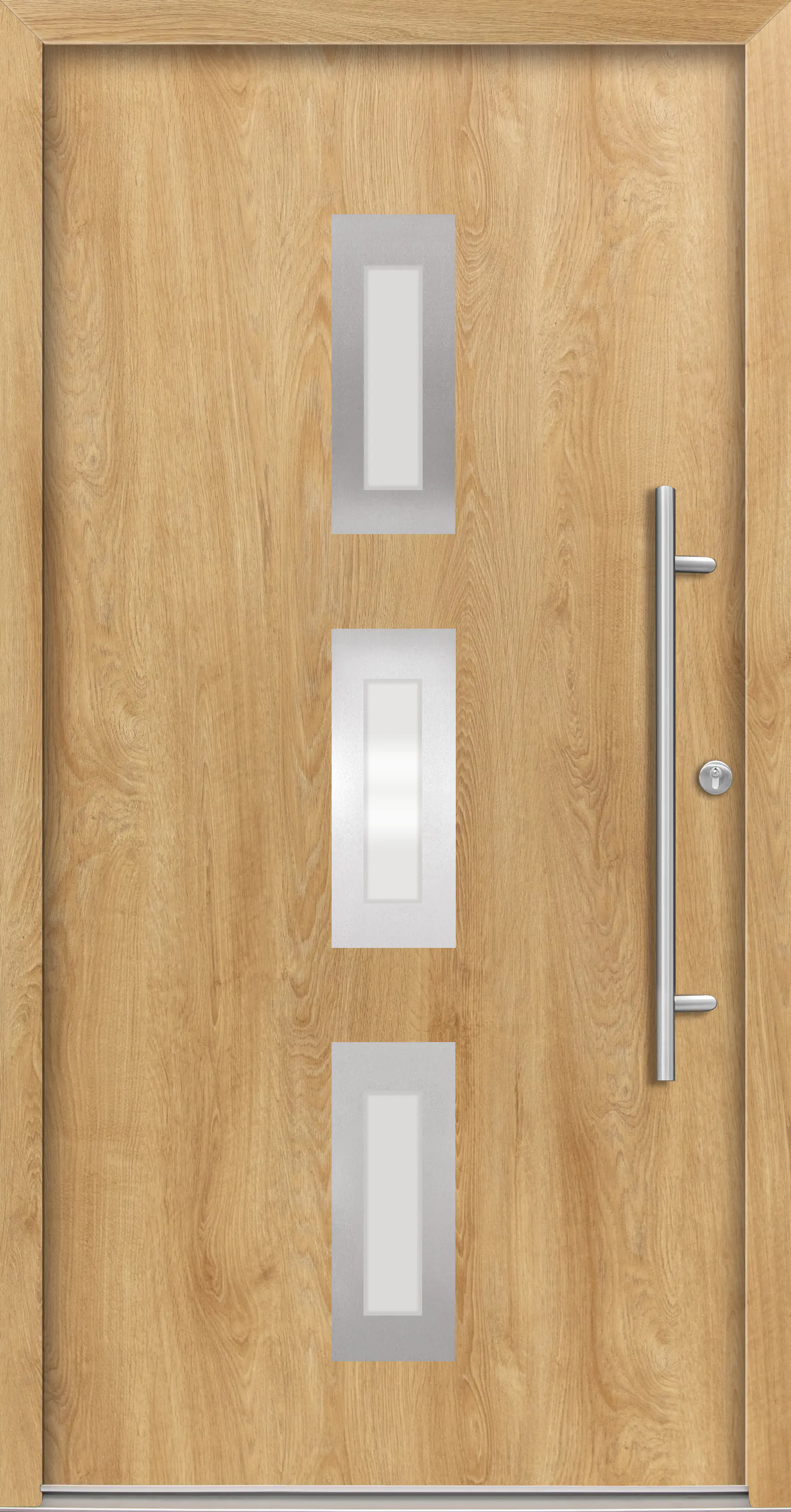 Splendoor Haustür Passivedoor Premium B02 Eiche Natur DIN Rechts 110 x 210 cm