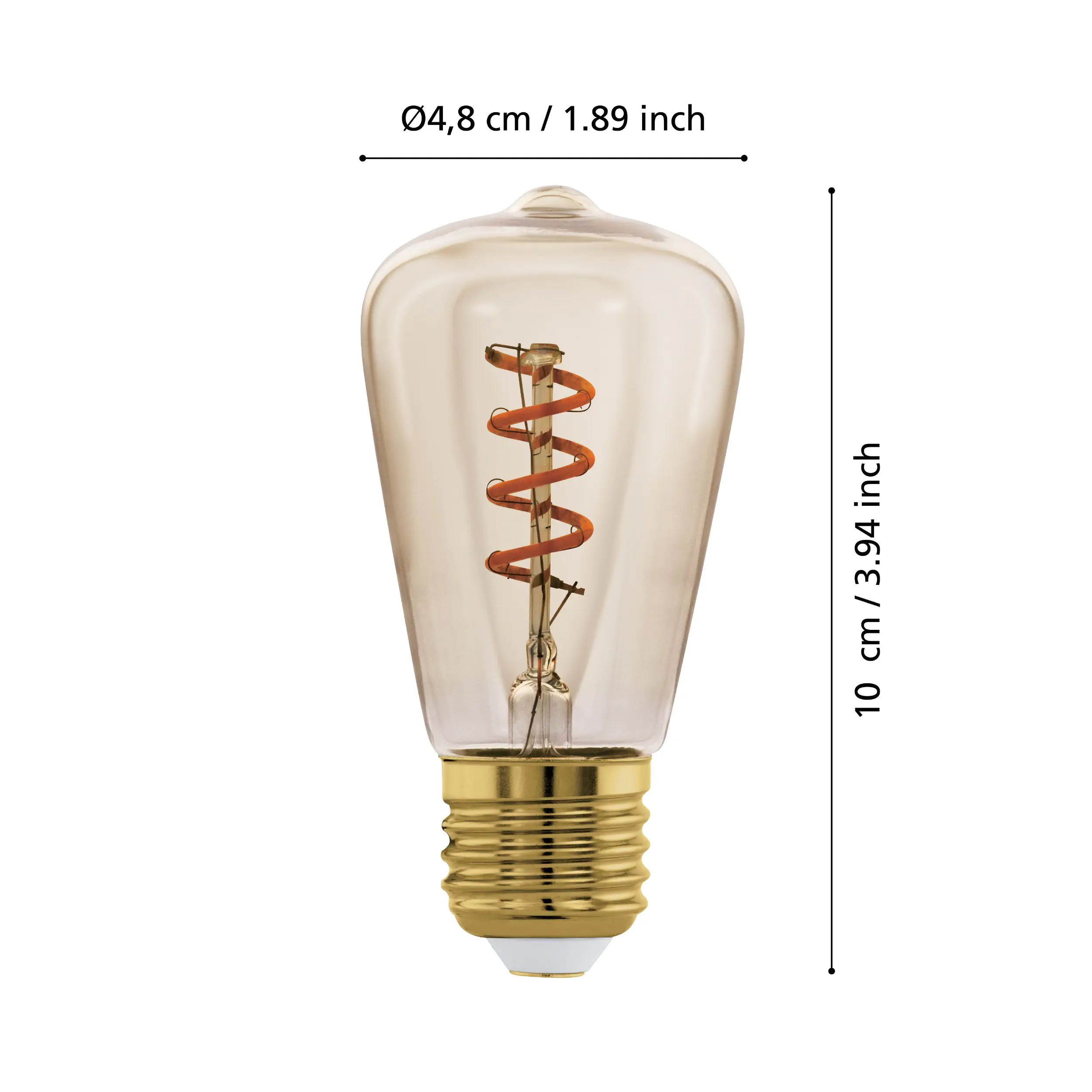 Eglo LED Leuchtmittel Edison ST64 E27 4W amber dim