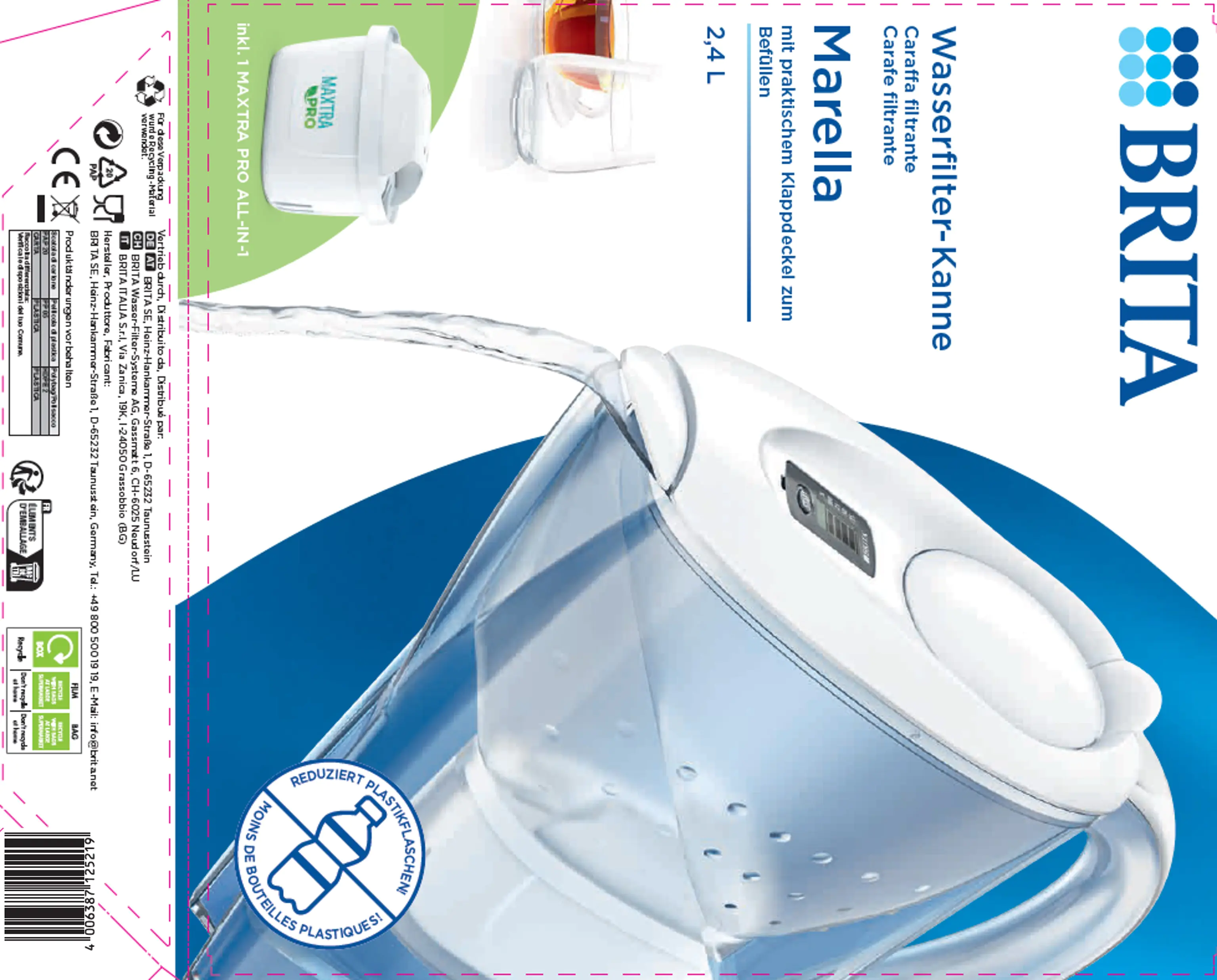 Brita Wasserfilter-Kanne Marella weiß 2,4 l Füllmenge