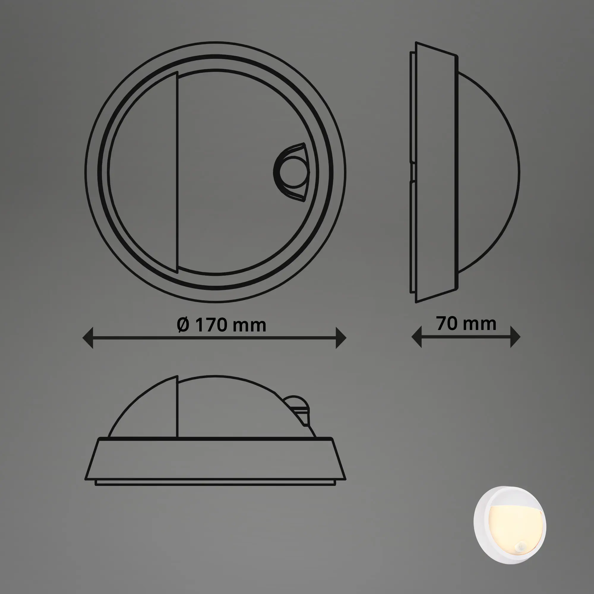 Briloner LED Außenwandleuchte Puni Akku 4W weiß Bewegungssensor warmweiß