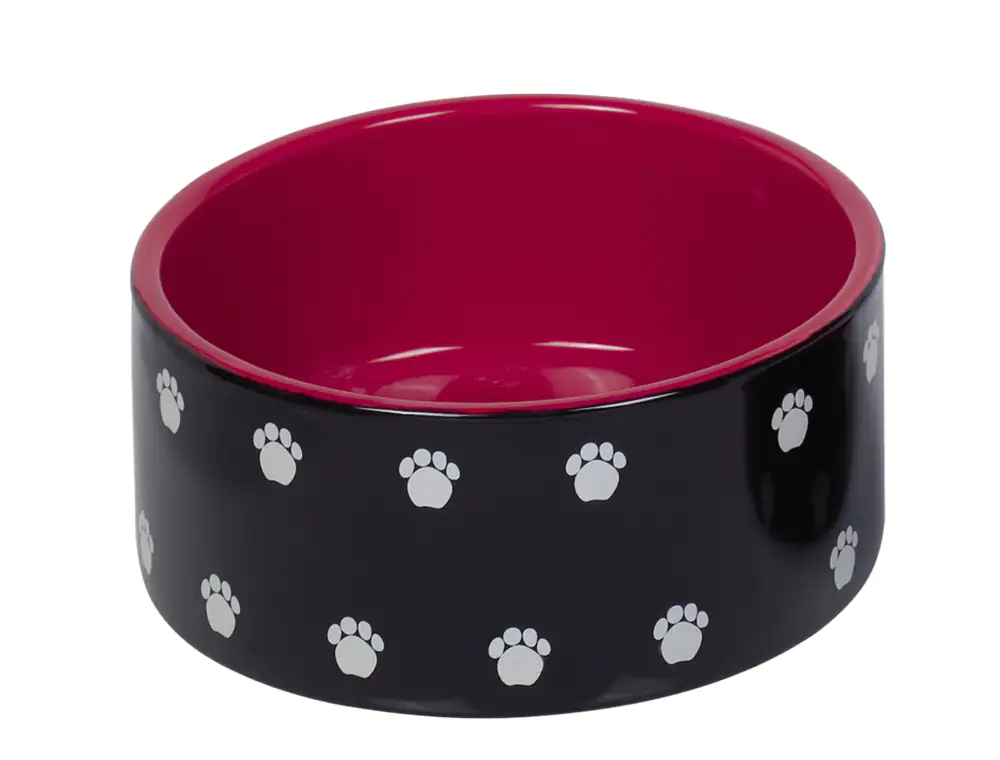 Nobby Hundenapf Keramik Pata Ø 18 cm - 1,1 L schwarz-rot