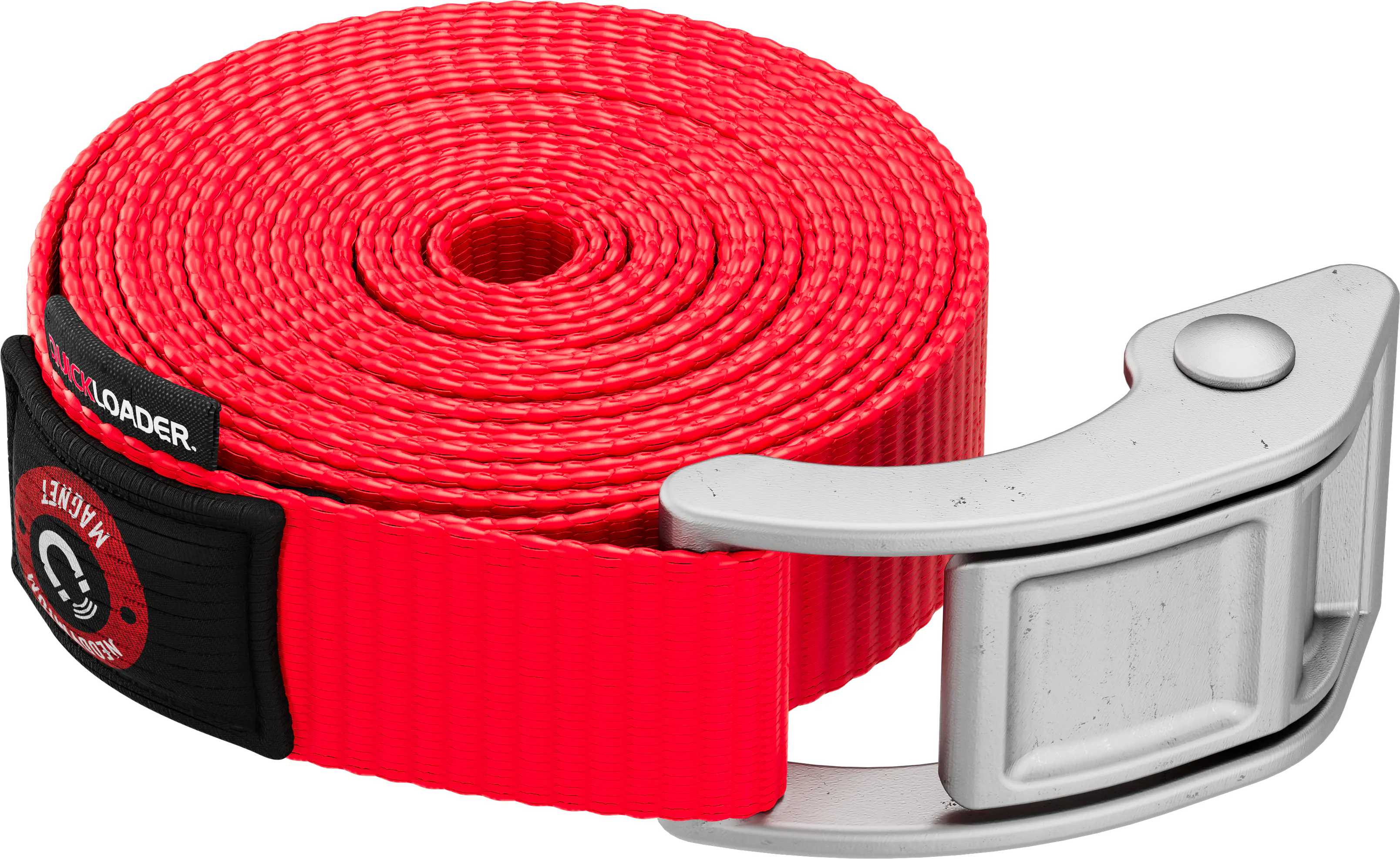 QUICKLOADER® Spanngurt Cambuckle mit Gurtklemme und Magnet 25 mm x 4 m 1 Stück rot