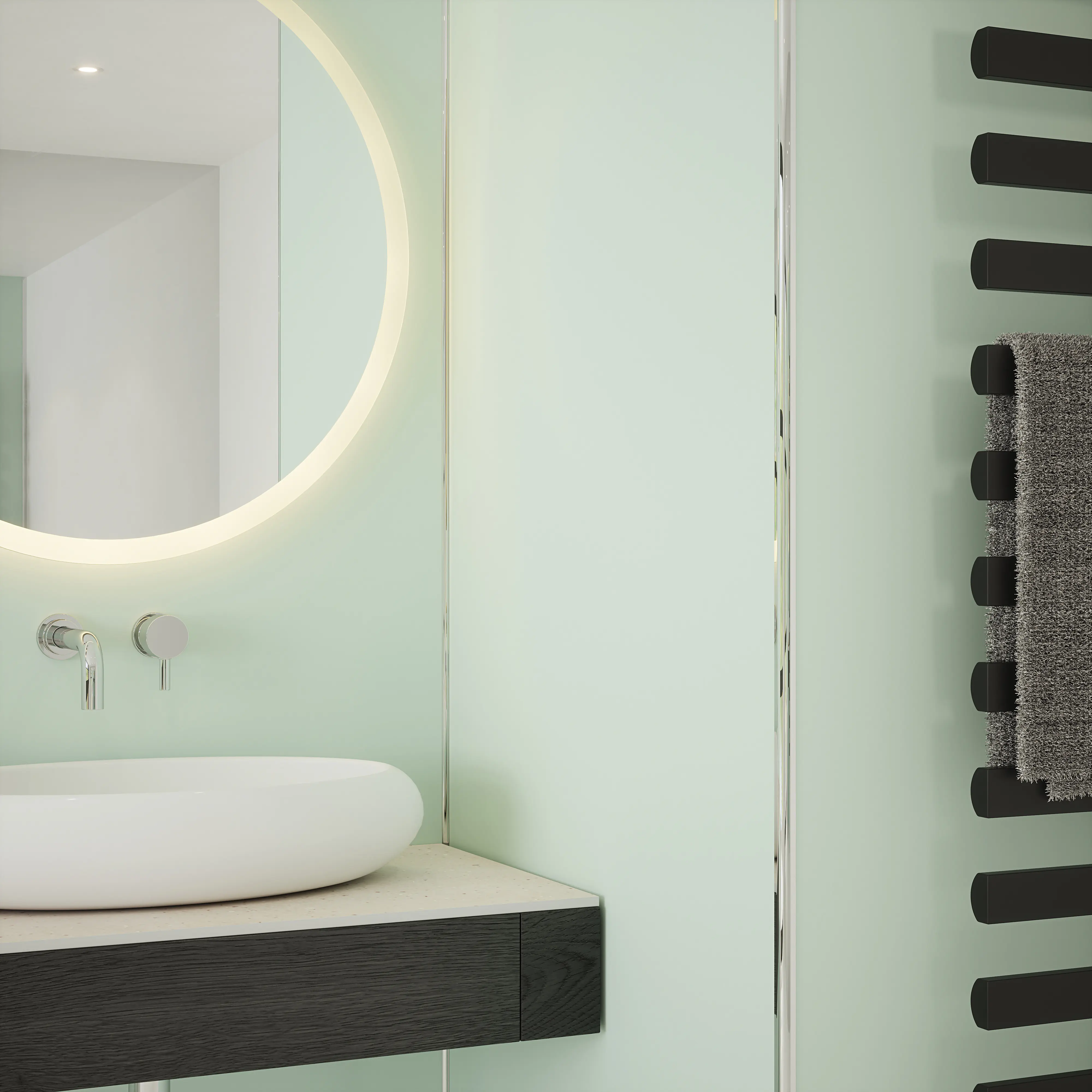 Wetwall Alloy Wandpaneel  Terra Grey/Seabreeze Green 120 x 244 cm