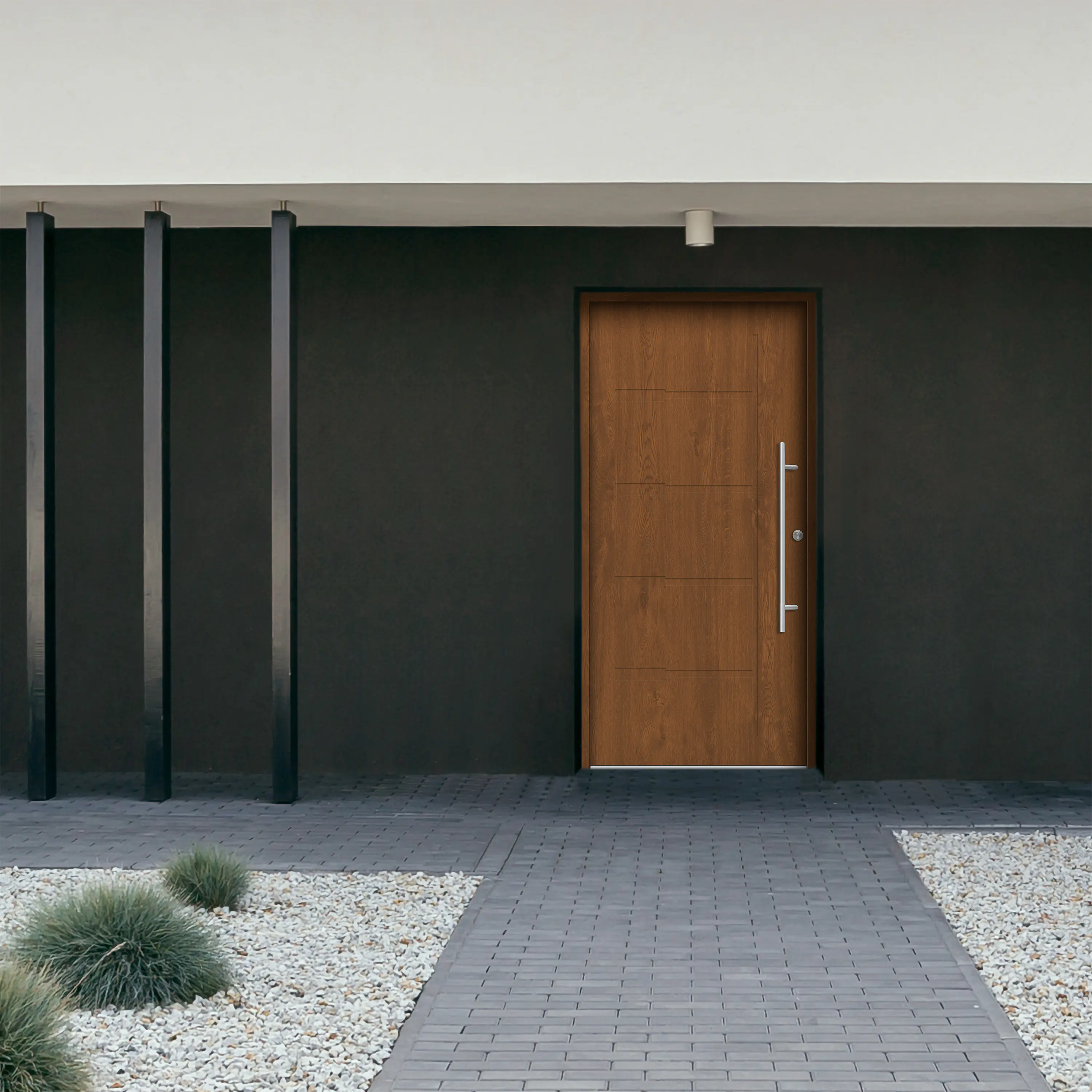 Splendoor Haustür Passivedoor Premium H1 Golden Oak DIN Rechts 100 x 210 cm