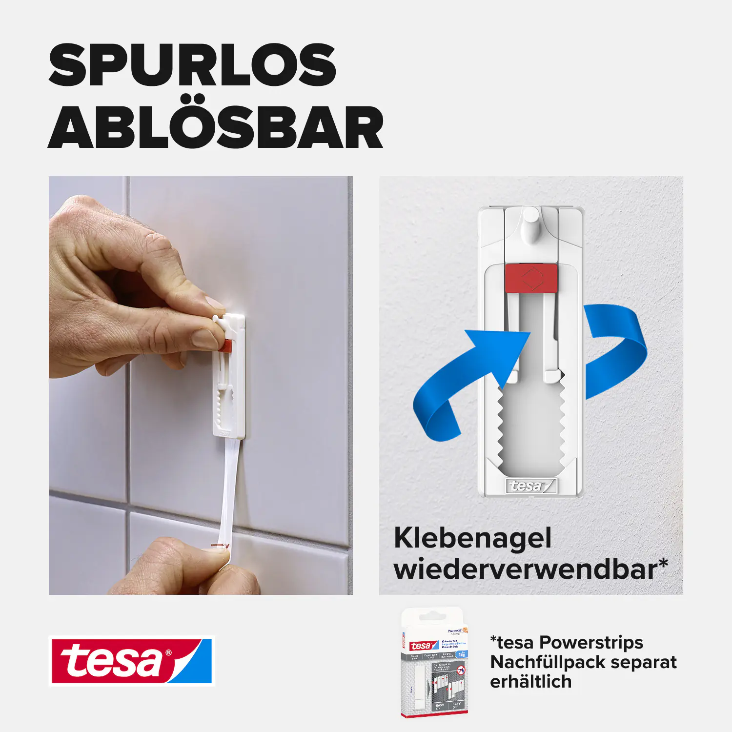 tesa Klebenagel Traglast 3 kg, 2 Stück