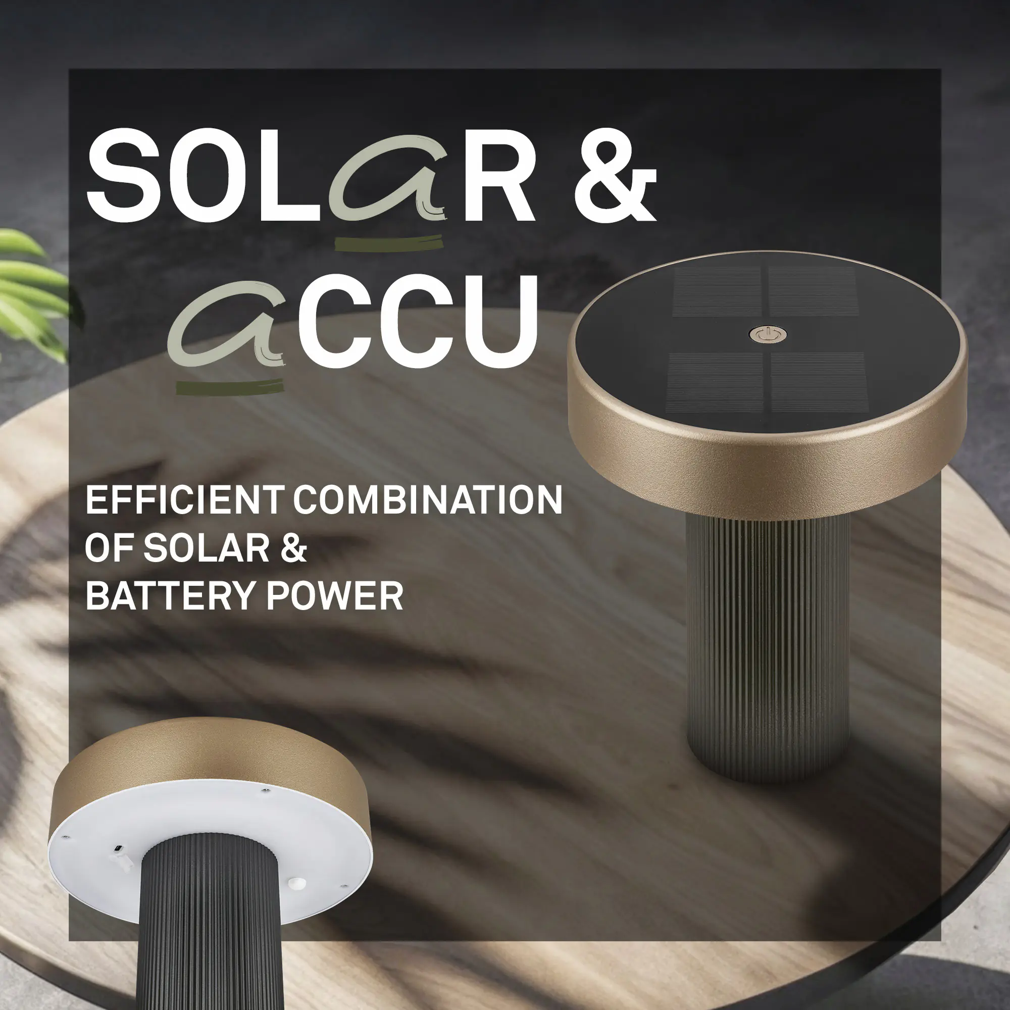 Briloner LED Solar-Tischleuchte Poga Ø 16 x 20 cm warmweiß anthrazit-bronze dimmbar