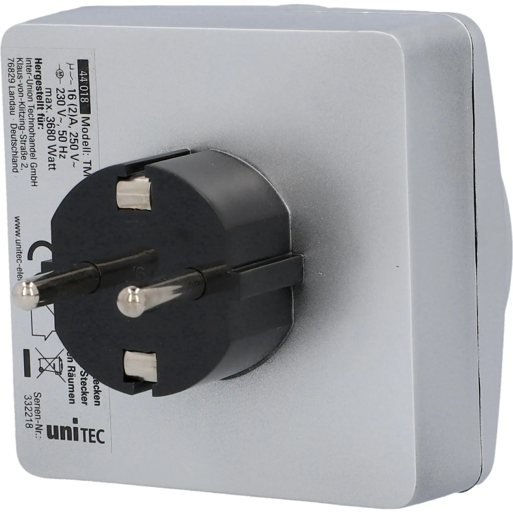 Zeitschaltuhr kompakt 3.600W mechanisch, silber, IP20
